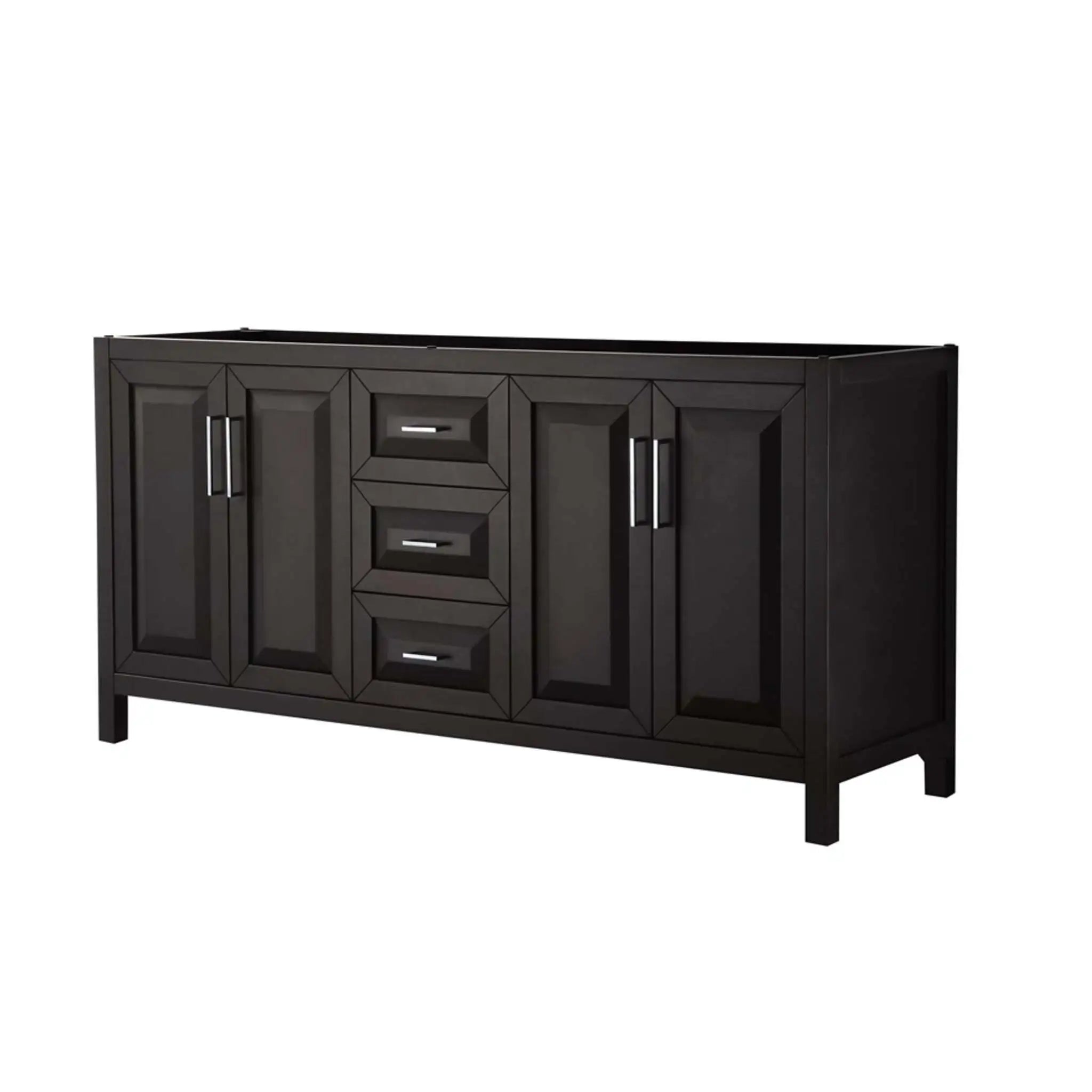 72" Daria Double Bathroom Vanity in Dark Espresso with Polished Chrome Trim by Wyndham