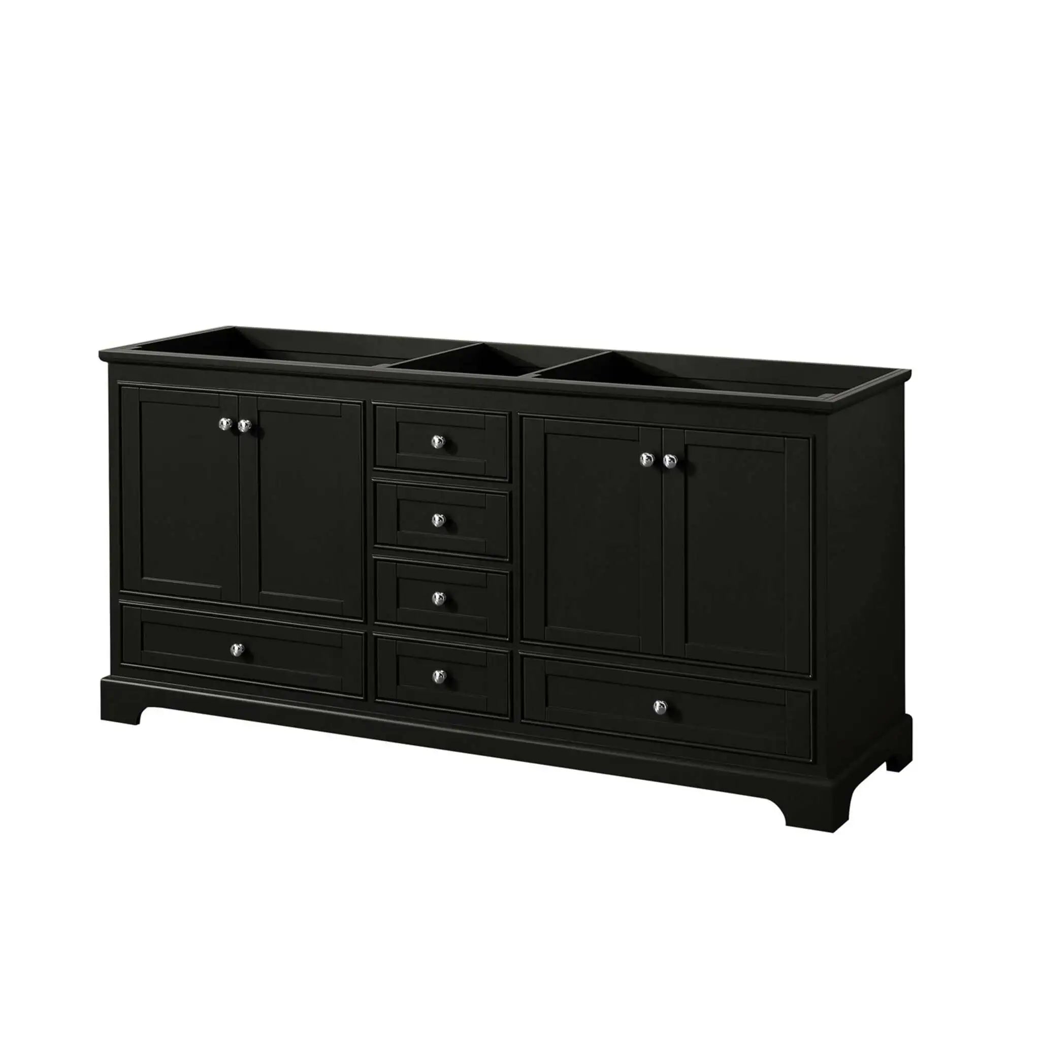 72" Deborah Double Bathroom Vanity in Dark Espresso with Polished Chrome Trim by Wyndham