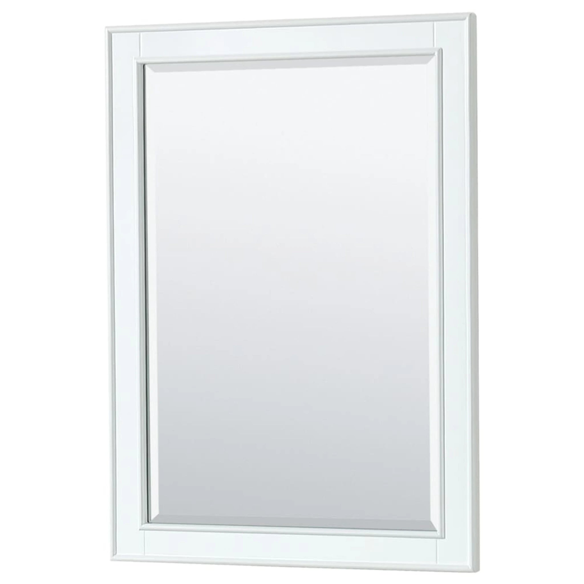 72" Deborah Double Bathroom Vanity in White with Brushed Gold Trim & 24" Mirror by Wyndham