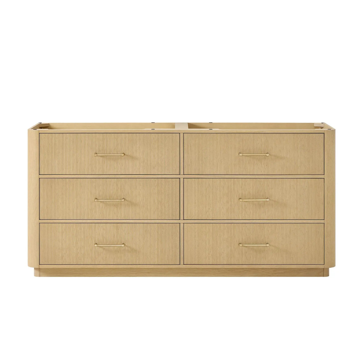 72" Francesca Double Bathroom Vanity Scandinavian Oak Satin Bronze Trim by wyndham View 21