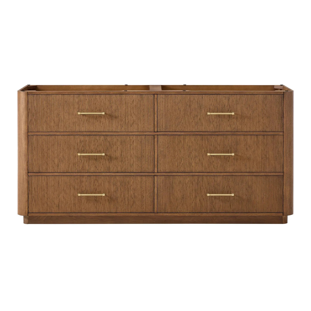 72" Francesca Double Bathroom Vanity Toasted Walnut Satin Bronze Trim by wyndham View 21