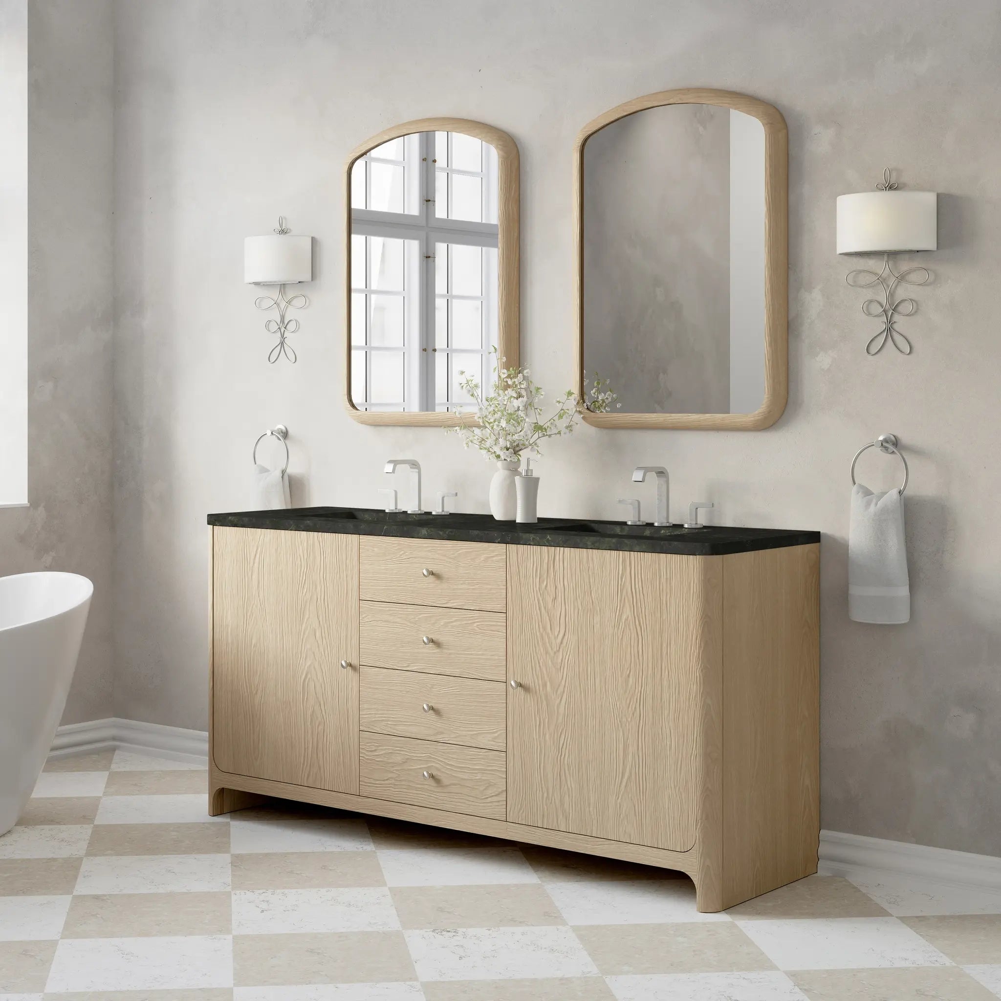 72 Gracyn Double Vanity In Coastal Driftwood Standard Phantome Eclos 8 Widespread 3