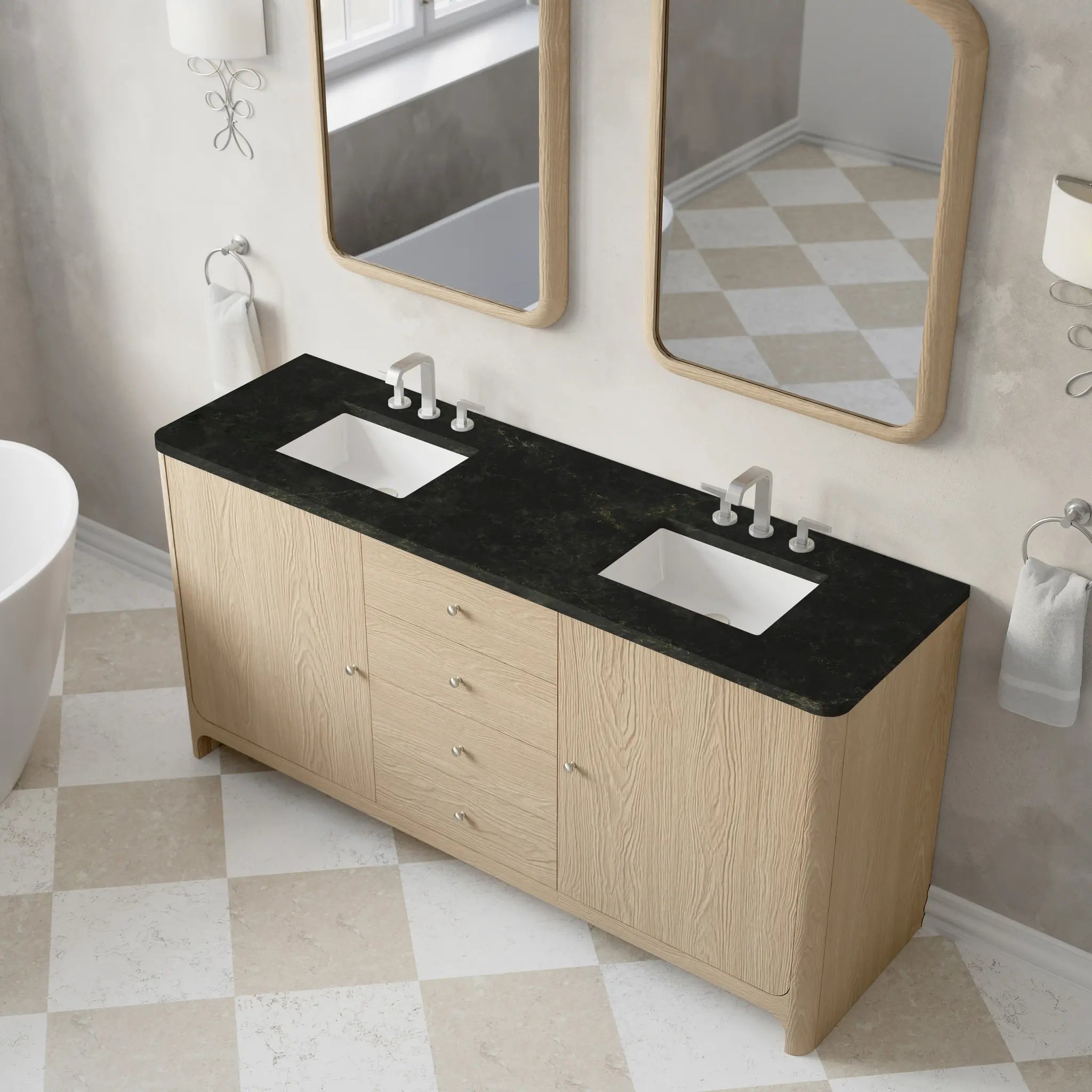 72 Gracyn Double Vanity In Coastal Driftwood Standard Phantome Eclos 8 Widespread 5