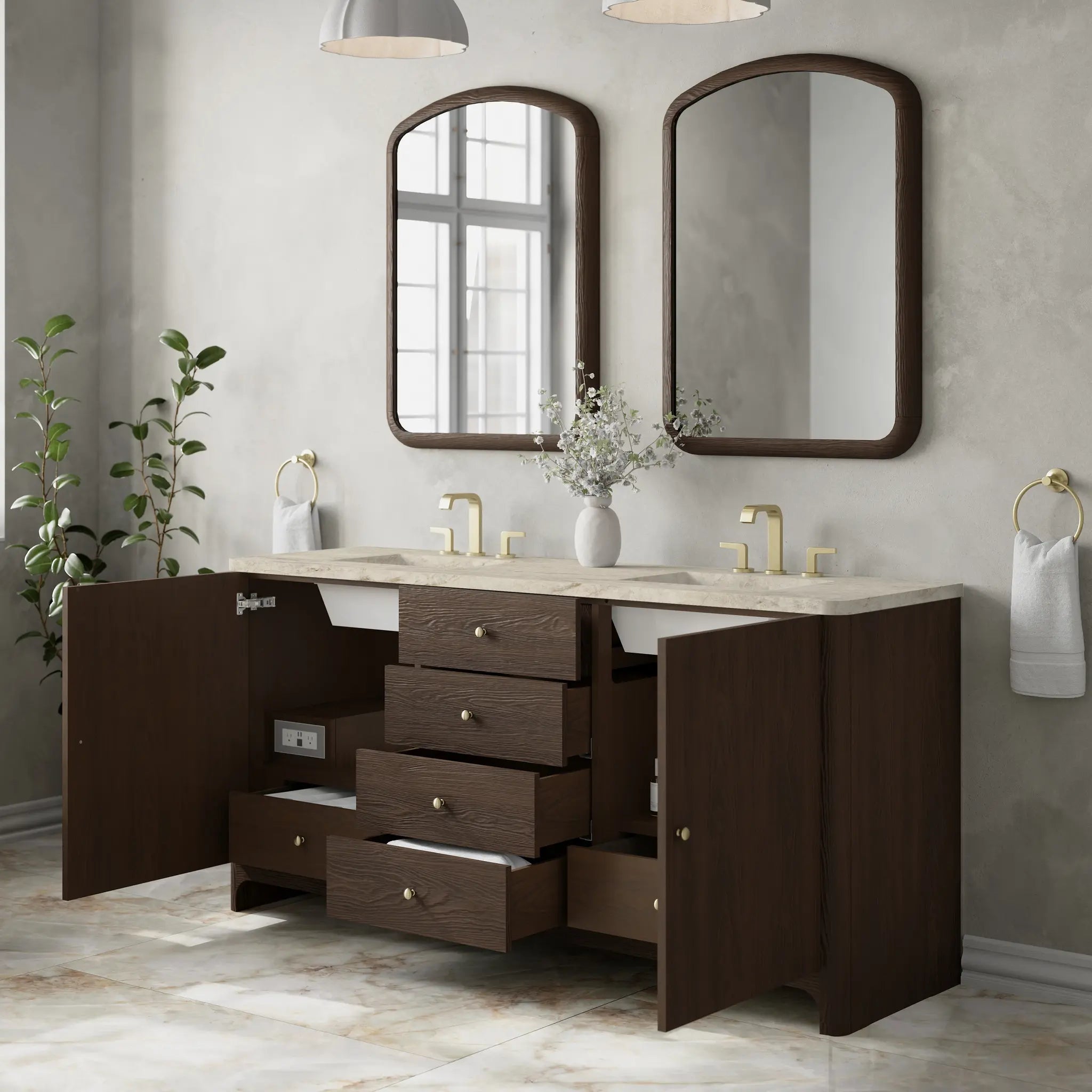 72 Gracyn Double Vanity In Sable Power Enabled Tajnar Eclos 8 Widespread 6