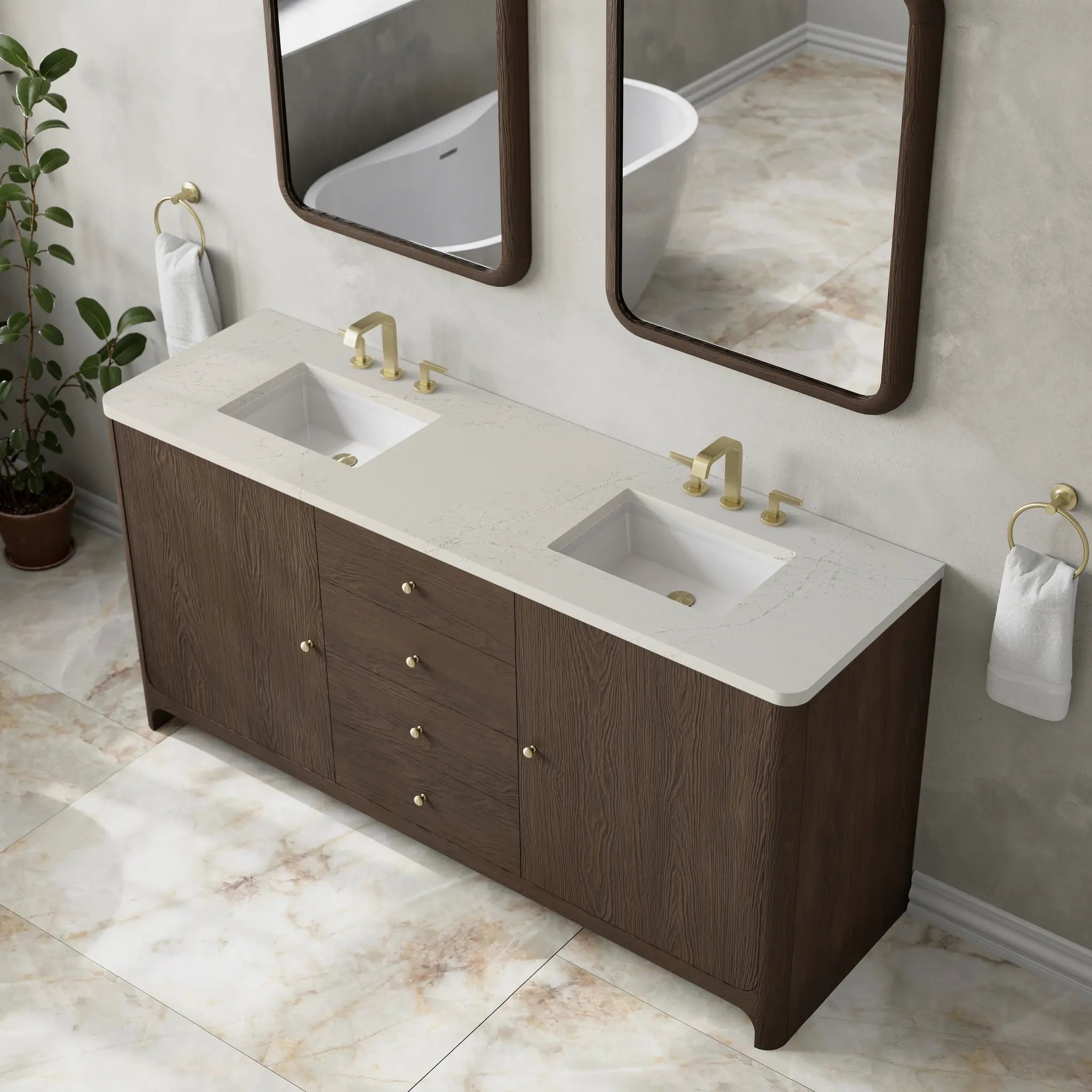 72 Gracyn Double Vanity In Sable Standard Siberian Silestone 8 Widespread 5