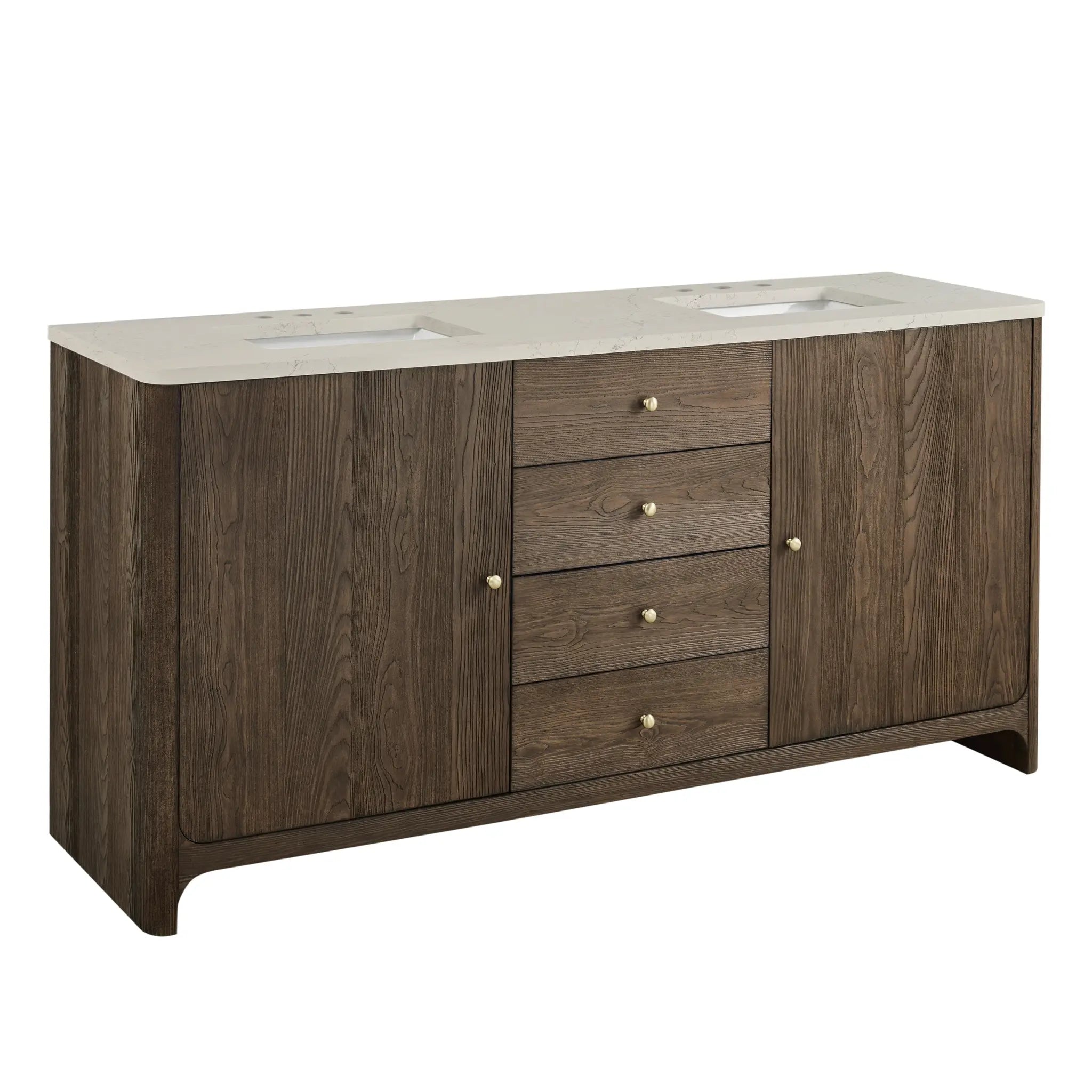 72 Gracyn Double Vanity In Sable Standard Siberian Silestone 8 Widespread 6