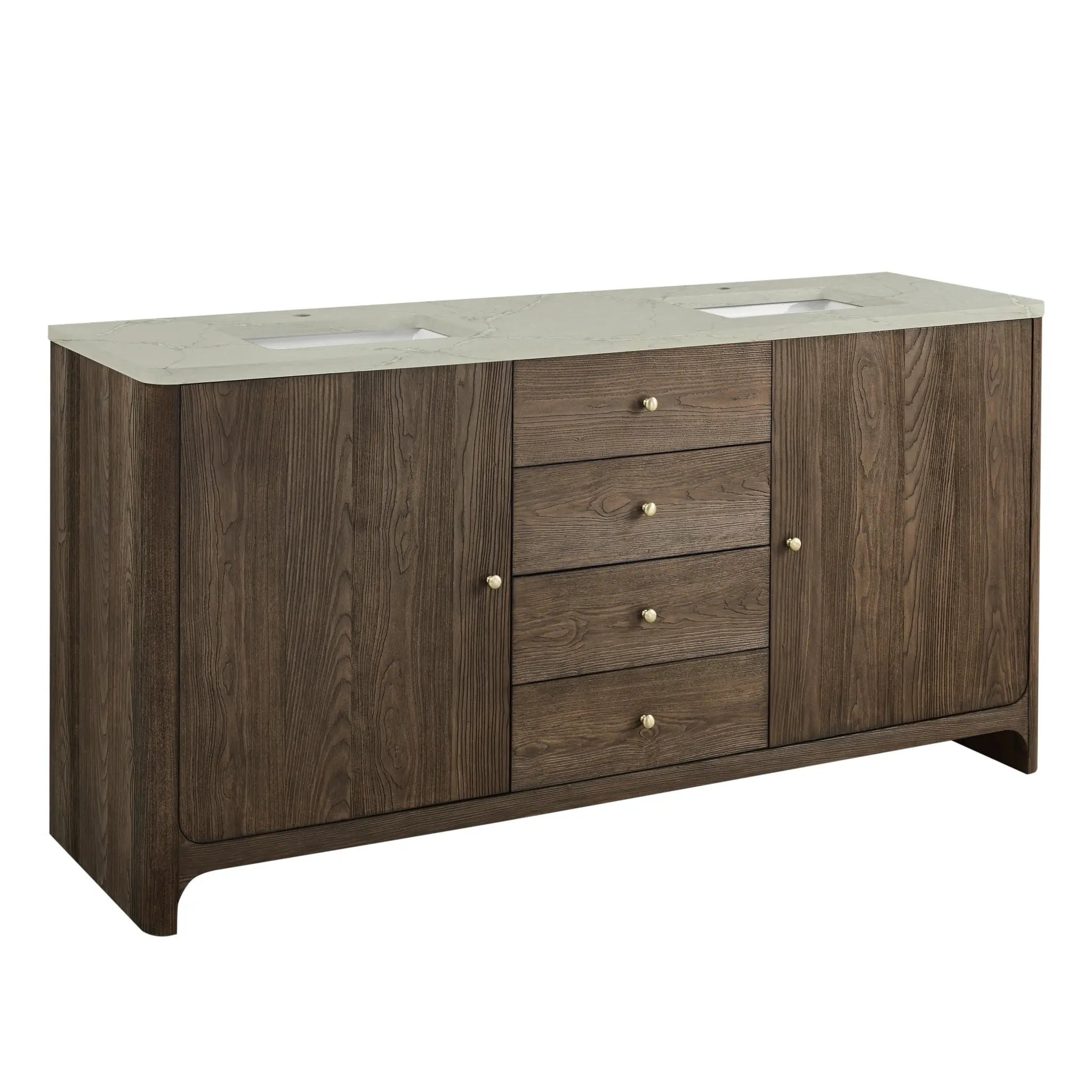 72 Gracyn Double Vanity In Sable Standard Victorian Silver Silestone Single Hole 10