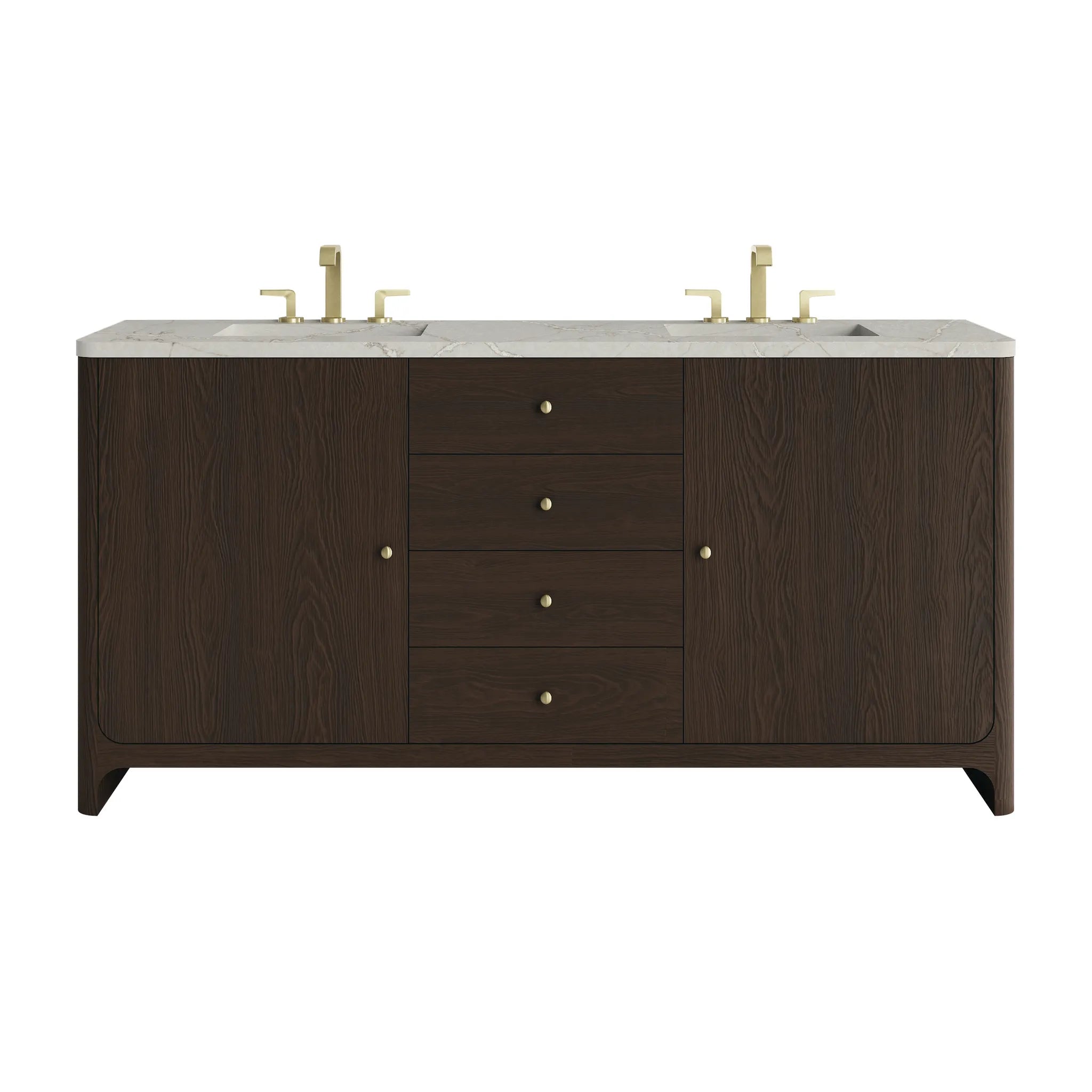 72" Gracyn Double Vanity in Sable-Victorian Silver Silestone-8" Widespread image