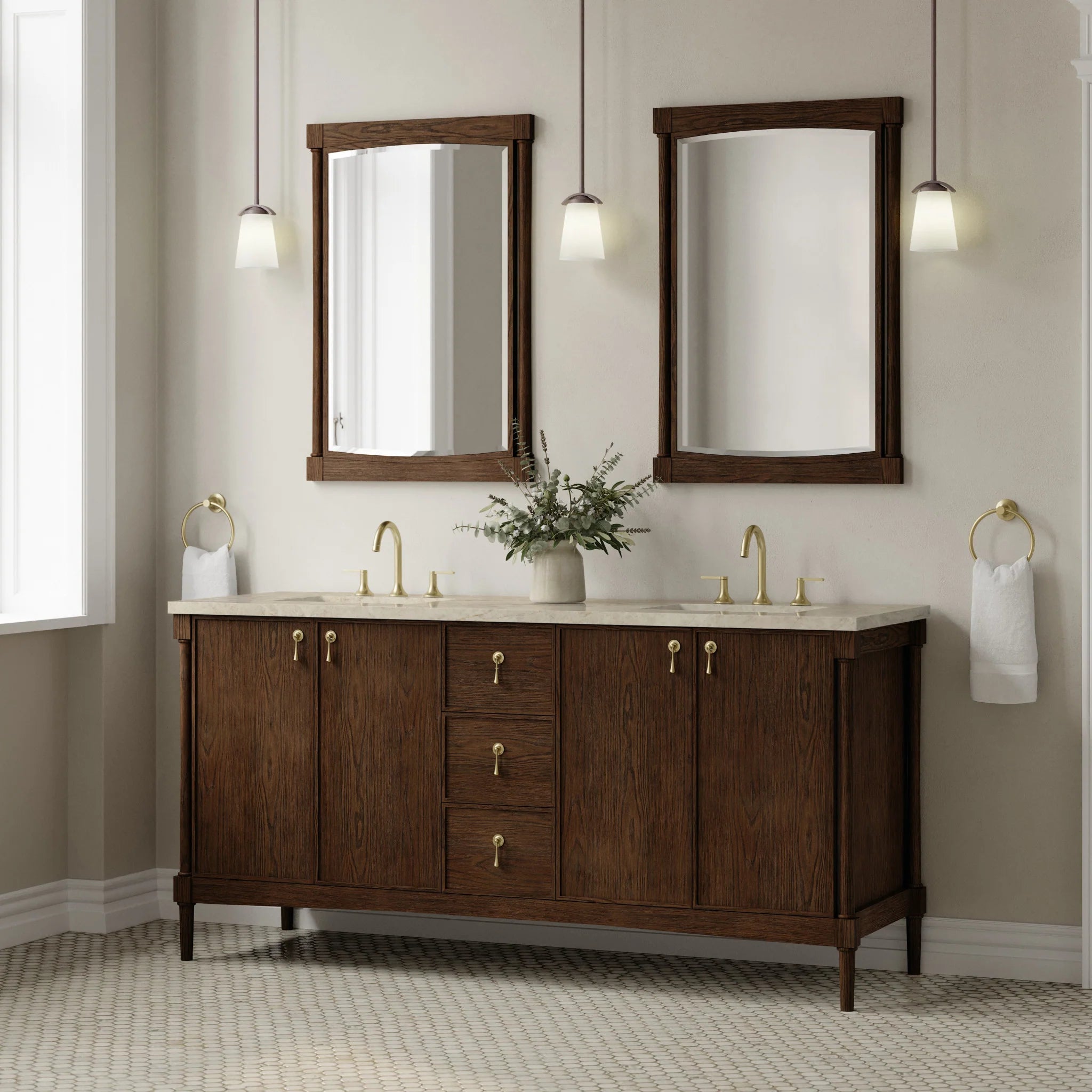 72" Kinnsden Double Vanity in Sable Oak by James Martin Vanities-Tajnar Eclos 2