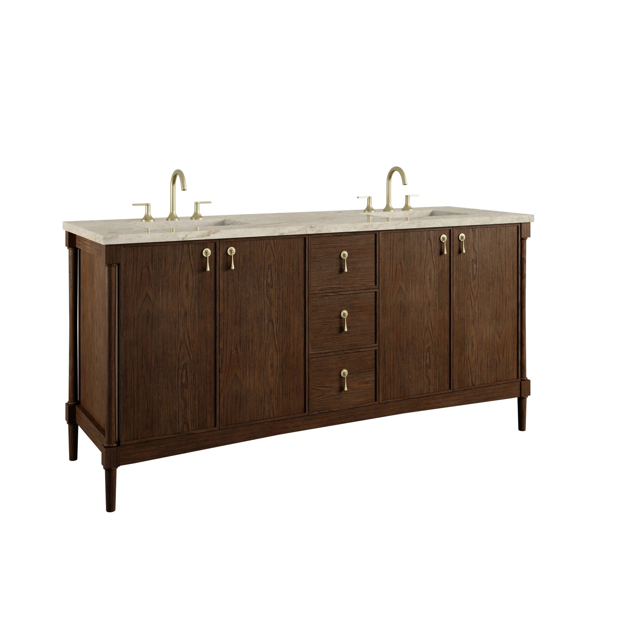 72" Kinnsden Double Vanity in Sable Oak w/FreePower Wireless Charger by James Martin Vanities-Tajnar Eclos 10