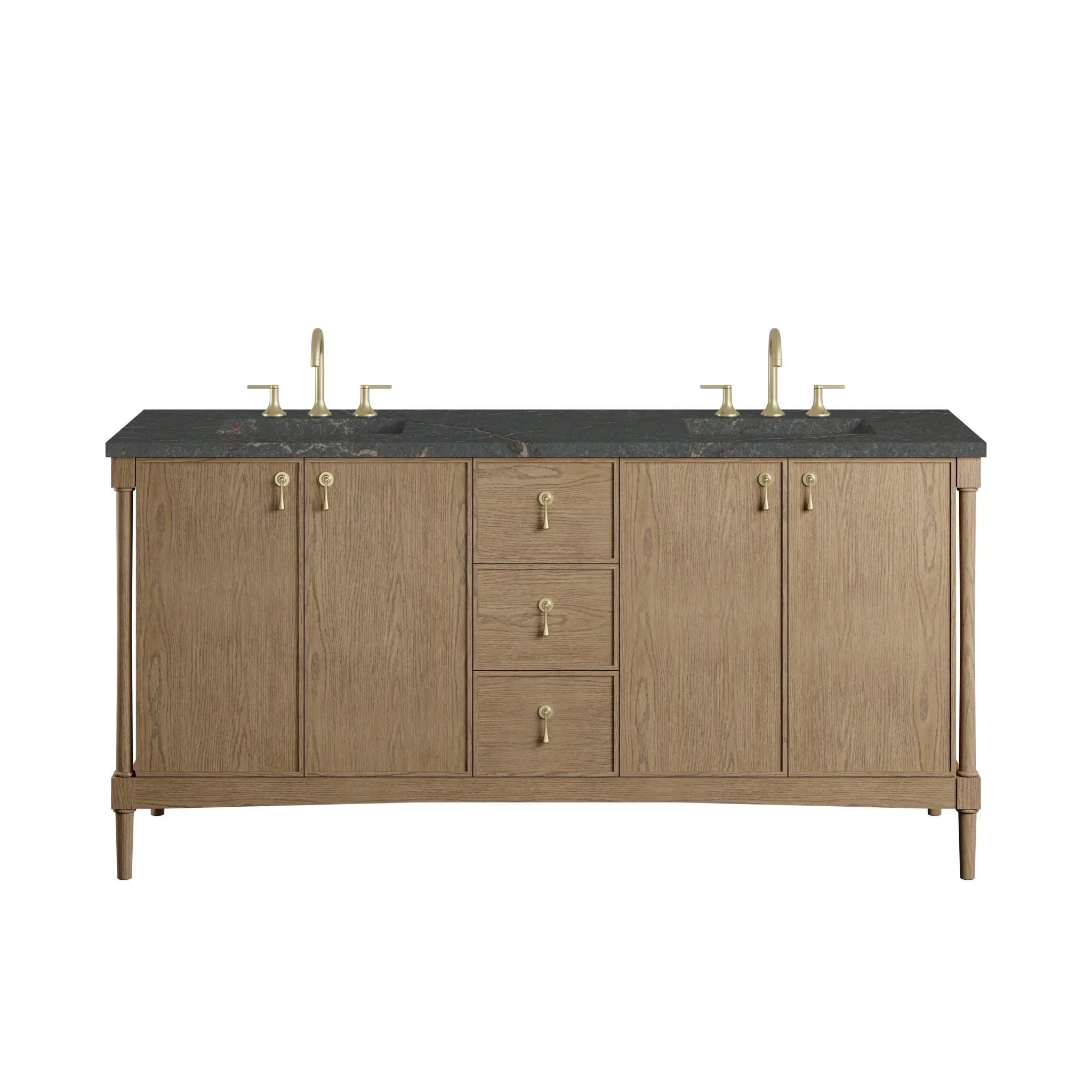 72" Kinnsden Double Vanity in Weathered Oak by James Martin Vanities - AURA Modern Home