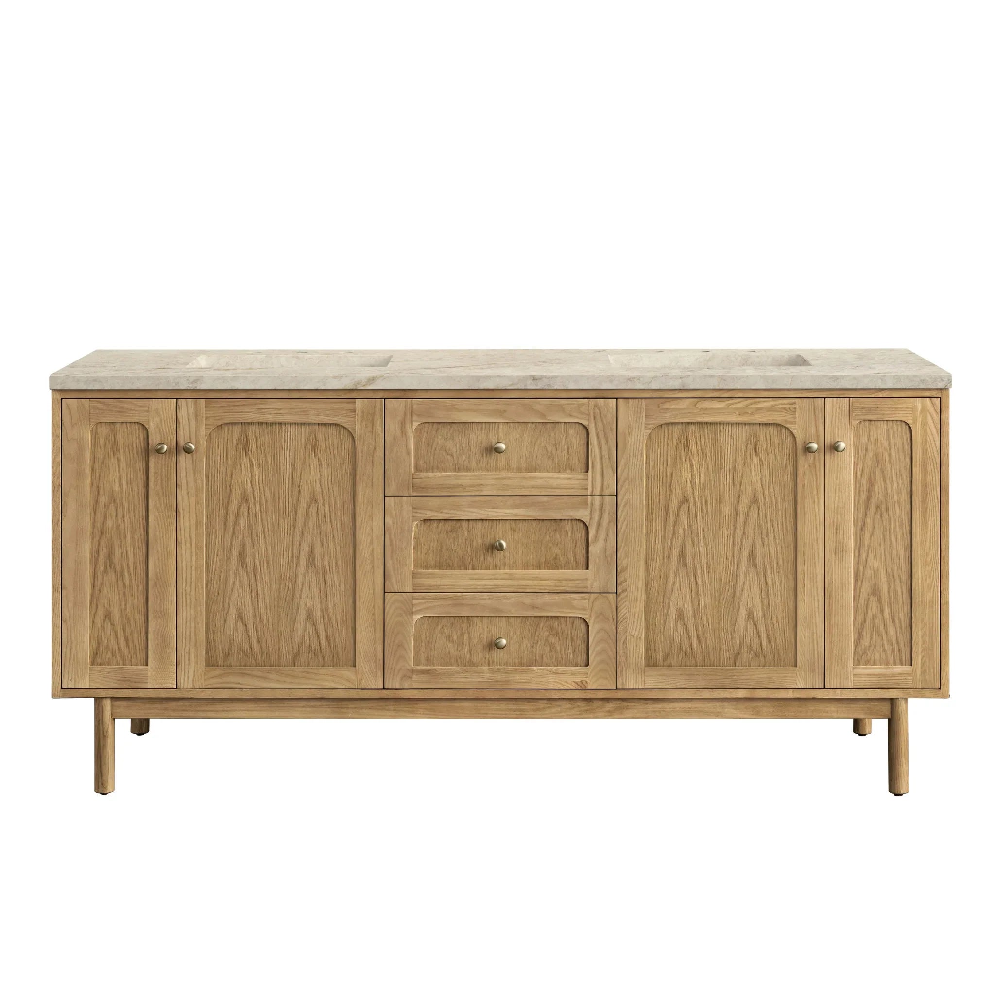 72" Laurent Double Vanity in Light Natural Oak by James Martin Vanities