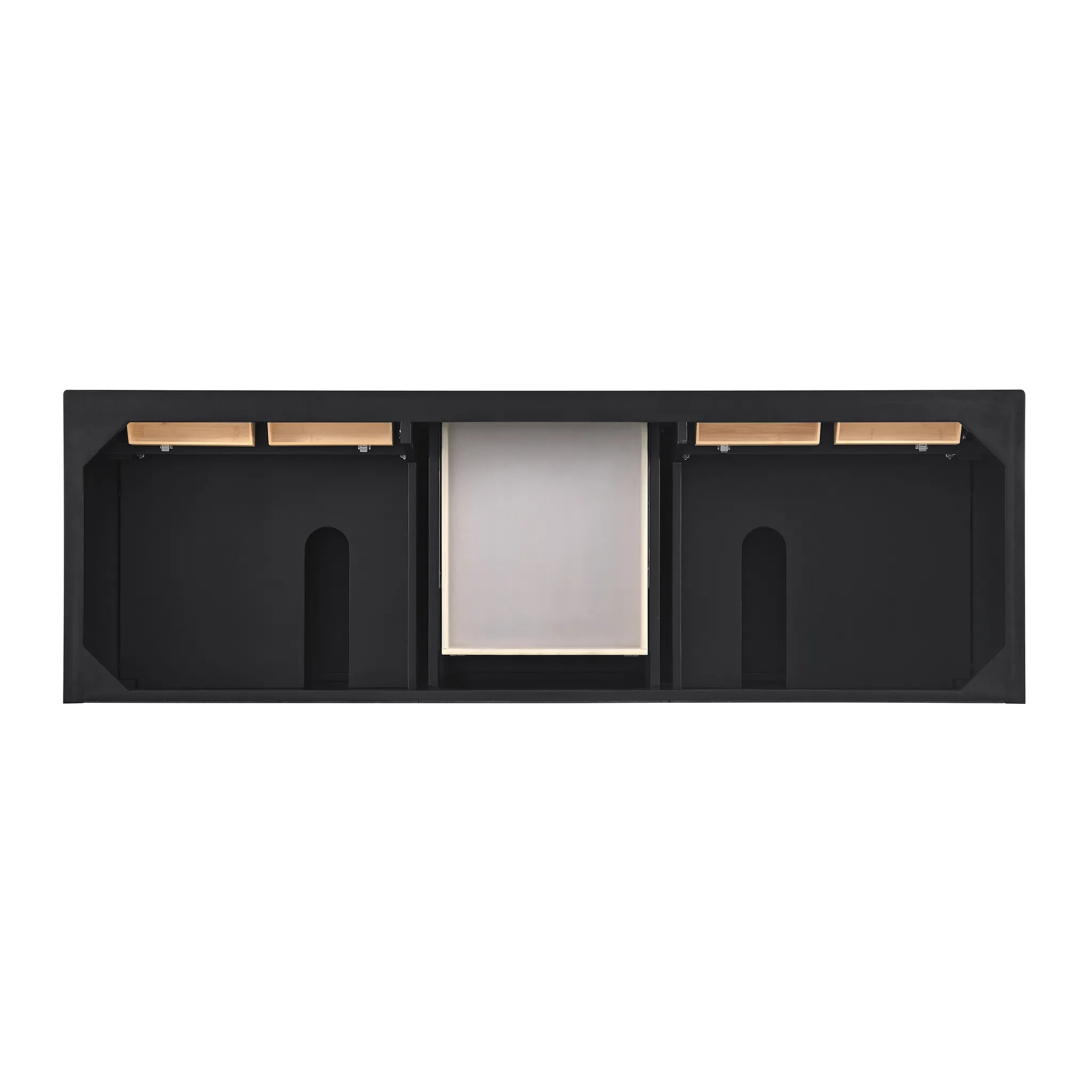 72" Lorelai Double Vanity Cabinet in Black Onyx w/ FreePower Wireless Charger image 1