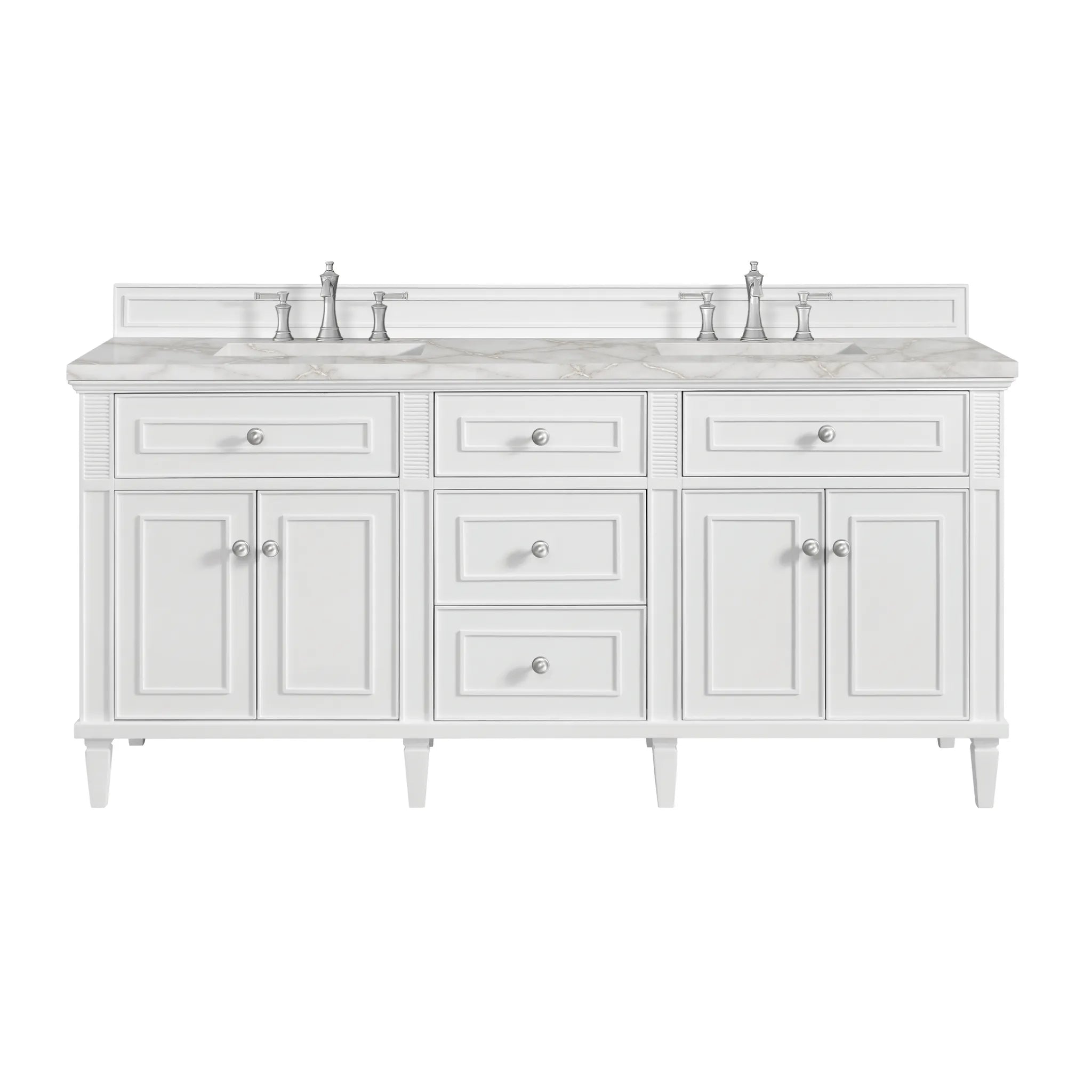 72" Lorelai Double Vanity in Bright White by James Martin Vanities - AURA Modern Home