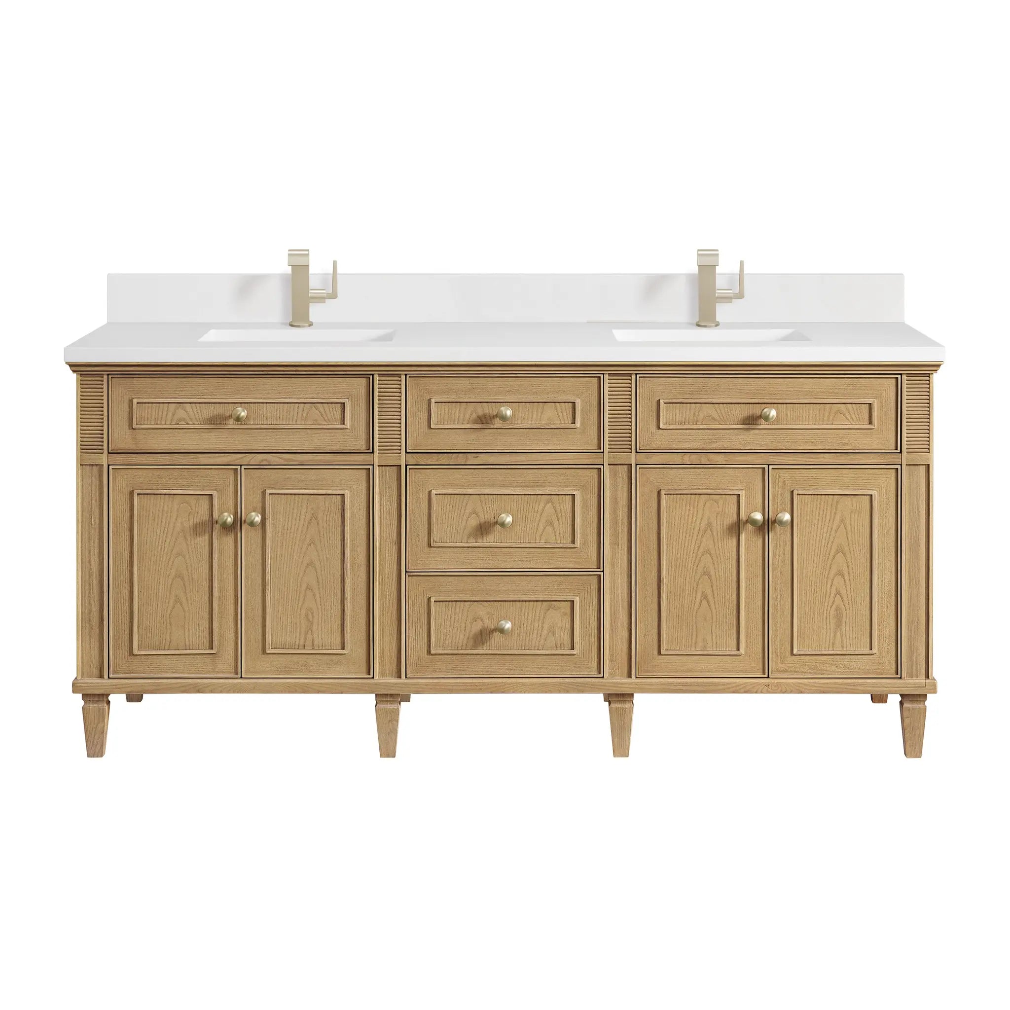 72" Lorelai Double Vanity in Light Natural Oak by James Martin Vanities
