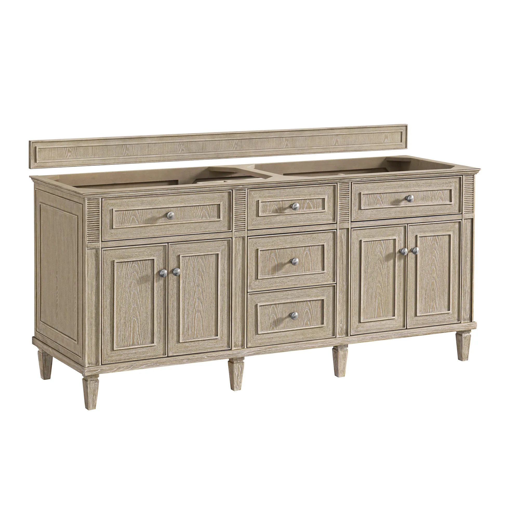 72" Lorelai Double Vanity in Whitewashed Oak w/FreePower Wireless Charger-Cabinet Only-Not Available image