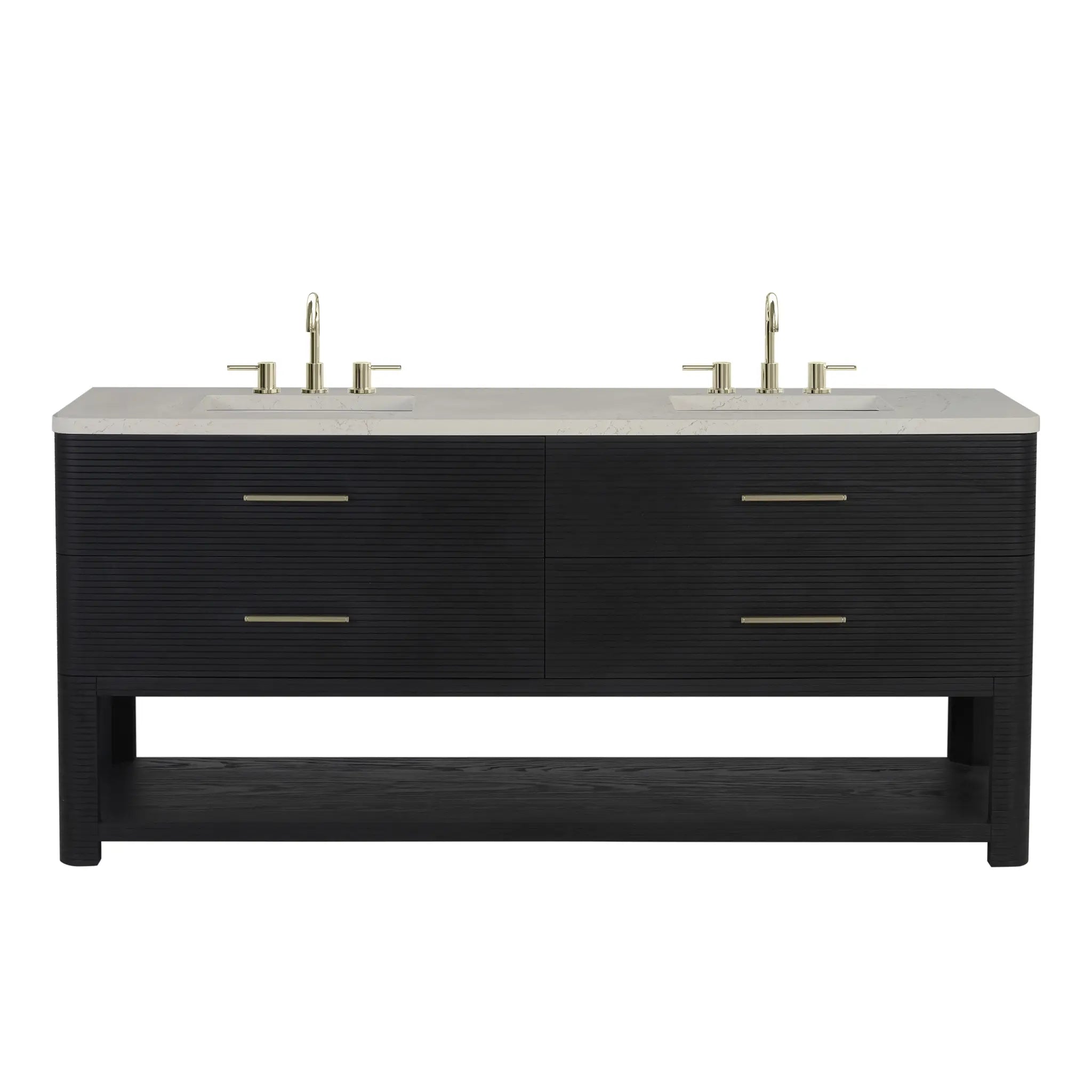 72" Lucian Double Vanity in Carbon Oak by James Martin Vanities