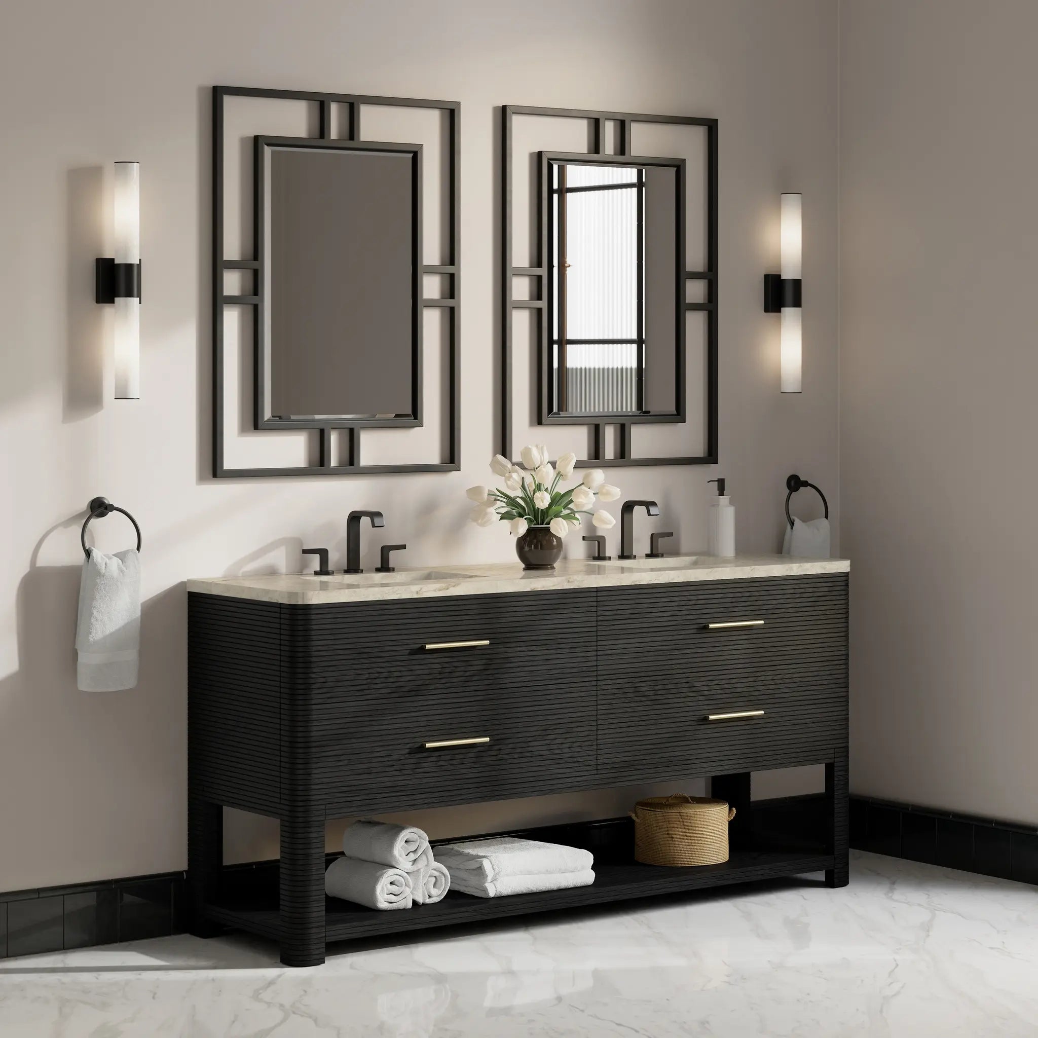 72 Lucian Double Vanity In Carbon Oak Standard Tajnar Eclos 8 Widespread 3