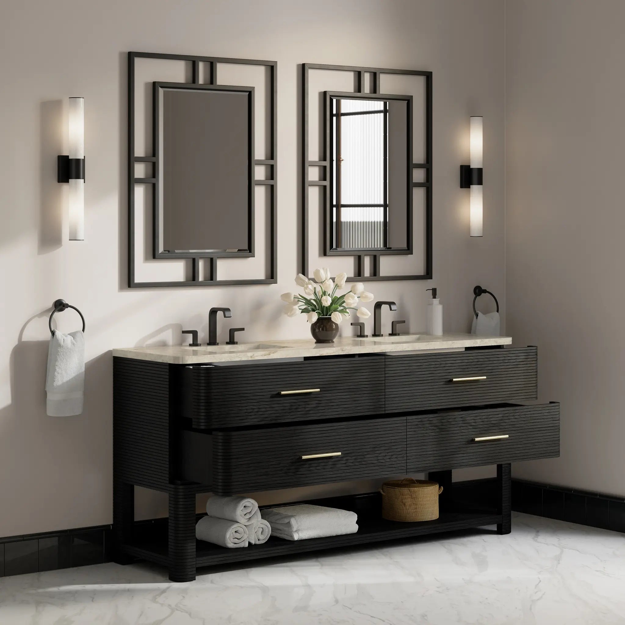 72 Lucian Double Vanity In Carbon Oak Standard Tajnar Eclos 8 Widespread 4