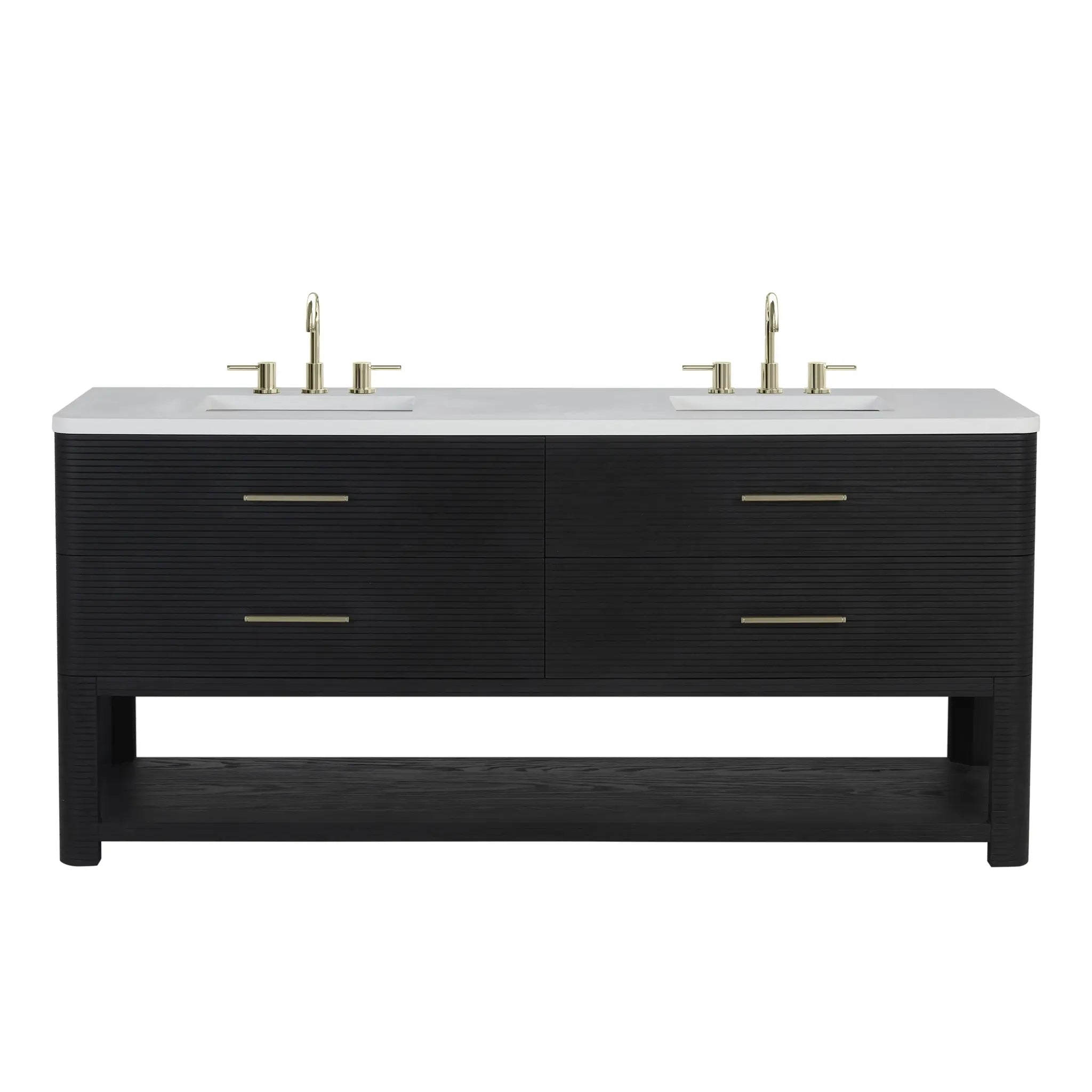 72" Lucian Double Vanity in Carbon Oak by James Martin Vanities
