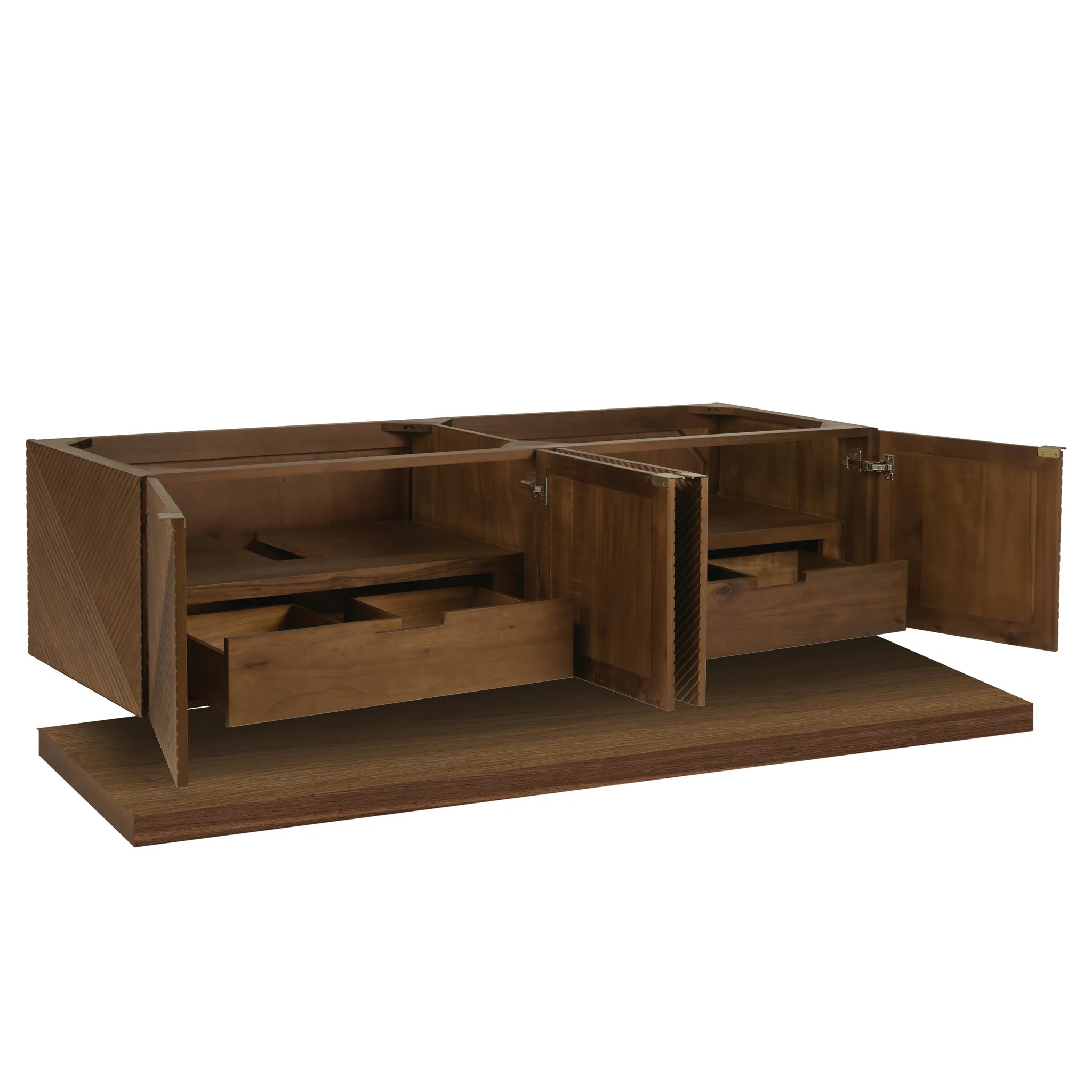 72" Marcello Double Vanity in Chestnut w/FreePower Wireless Charger-Cabinet Only-Not Available image 2