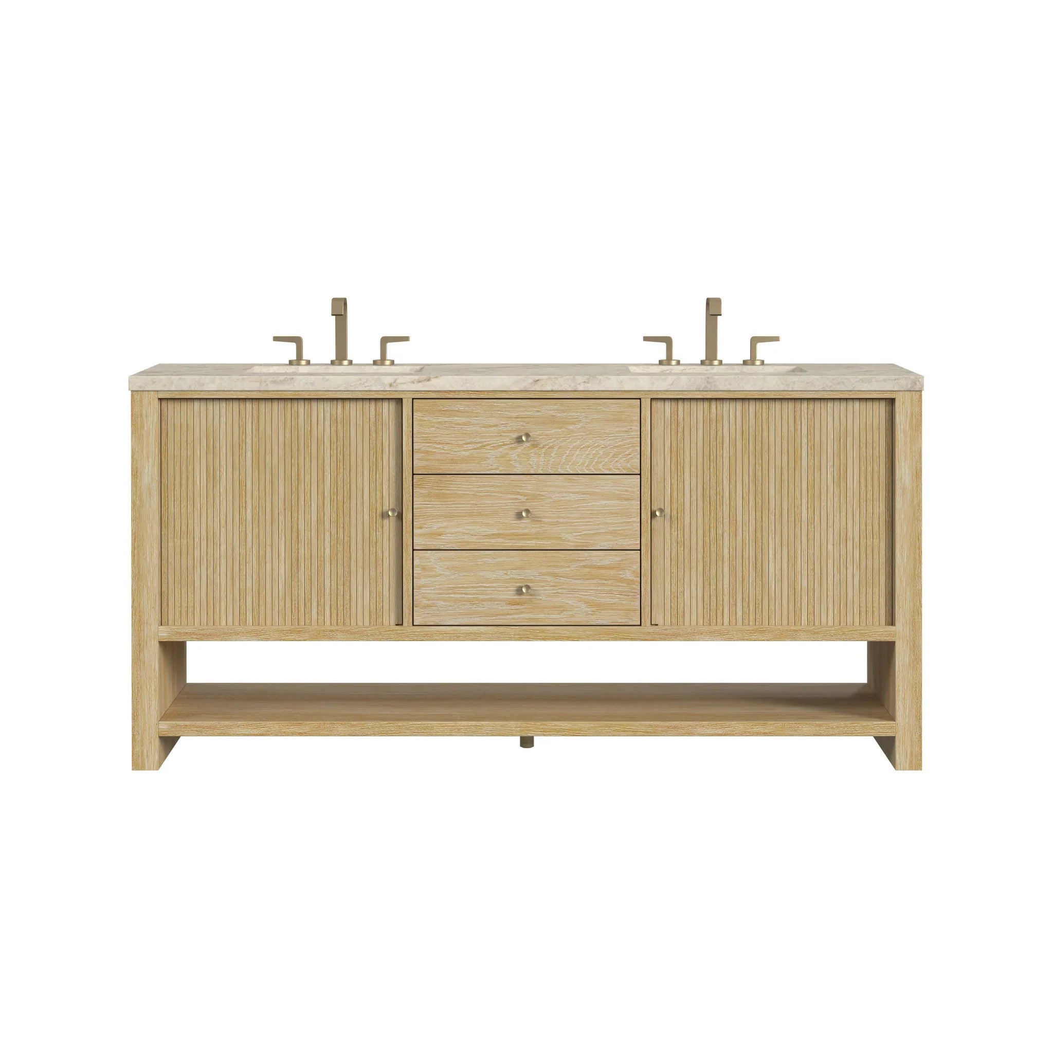 72" Marigot Double Vanity in Sunwashed Oak by James Martin Vanities - AURA Modern Home