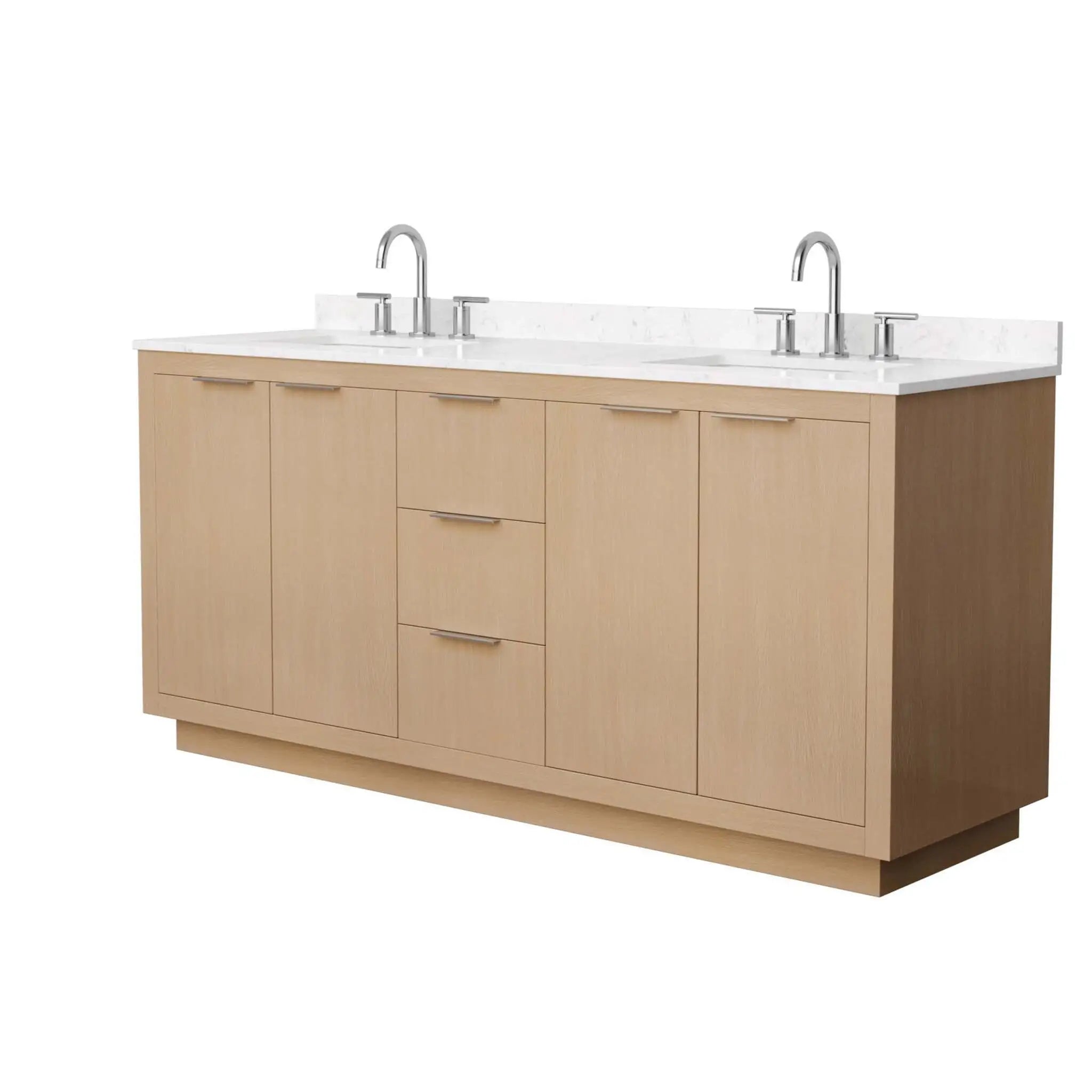 72" Maroni Double Bathroom Vanity in Light Straw with Brushed Nickel Trim by Wyndham