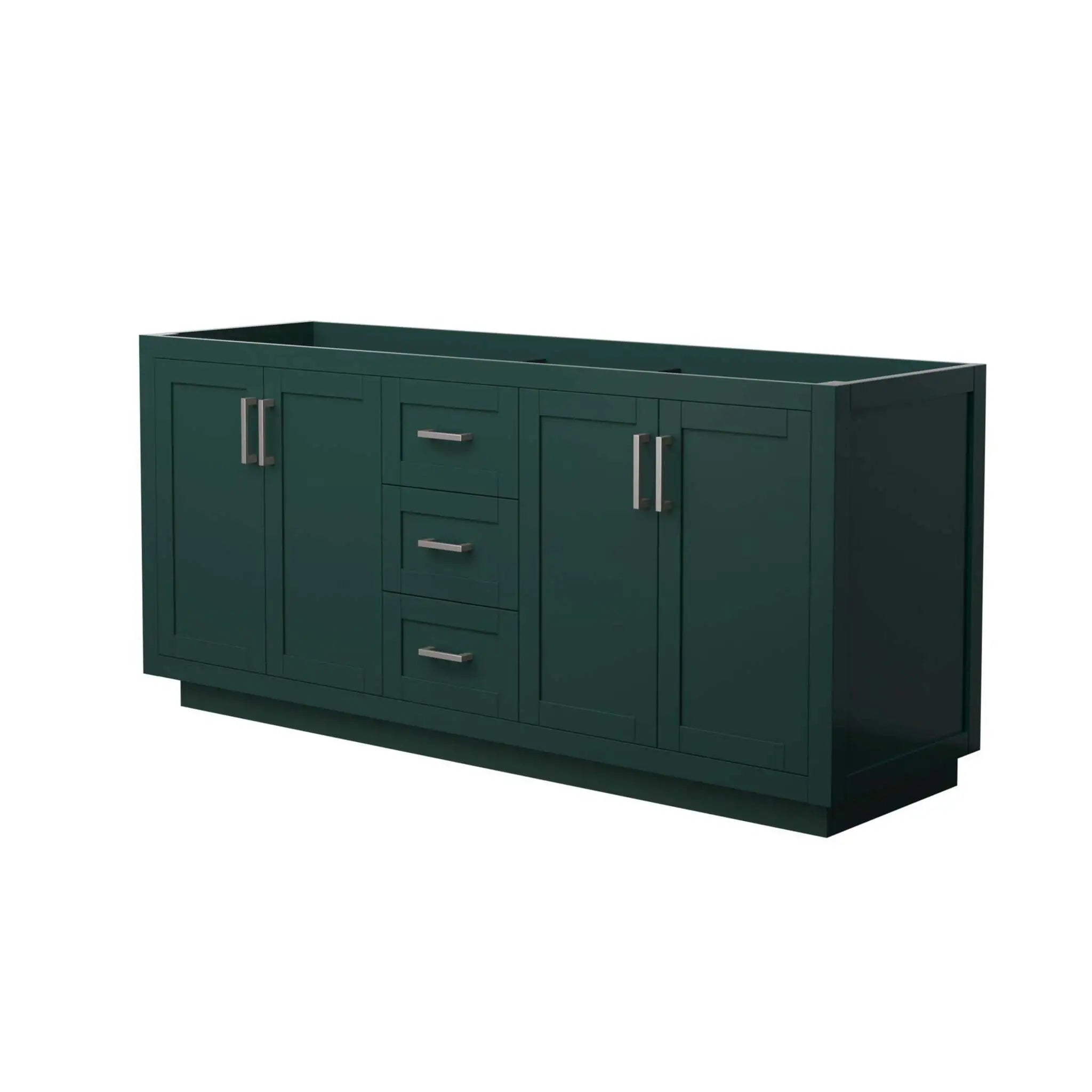 72" Miranda Double Bathroom Vanity in Green with Brushed Nickel Trim by Wyndham