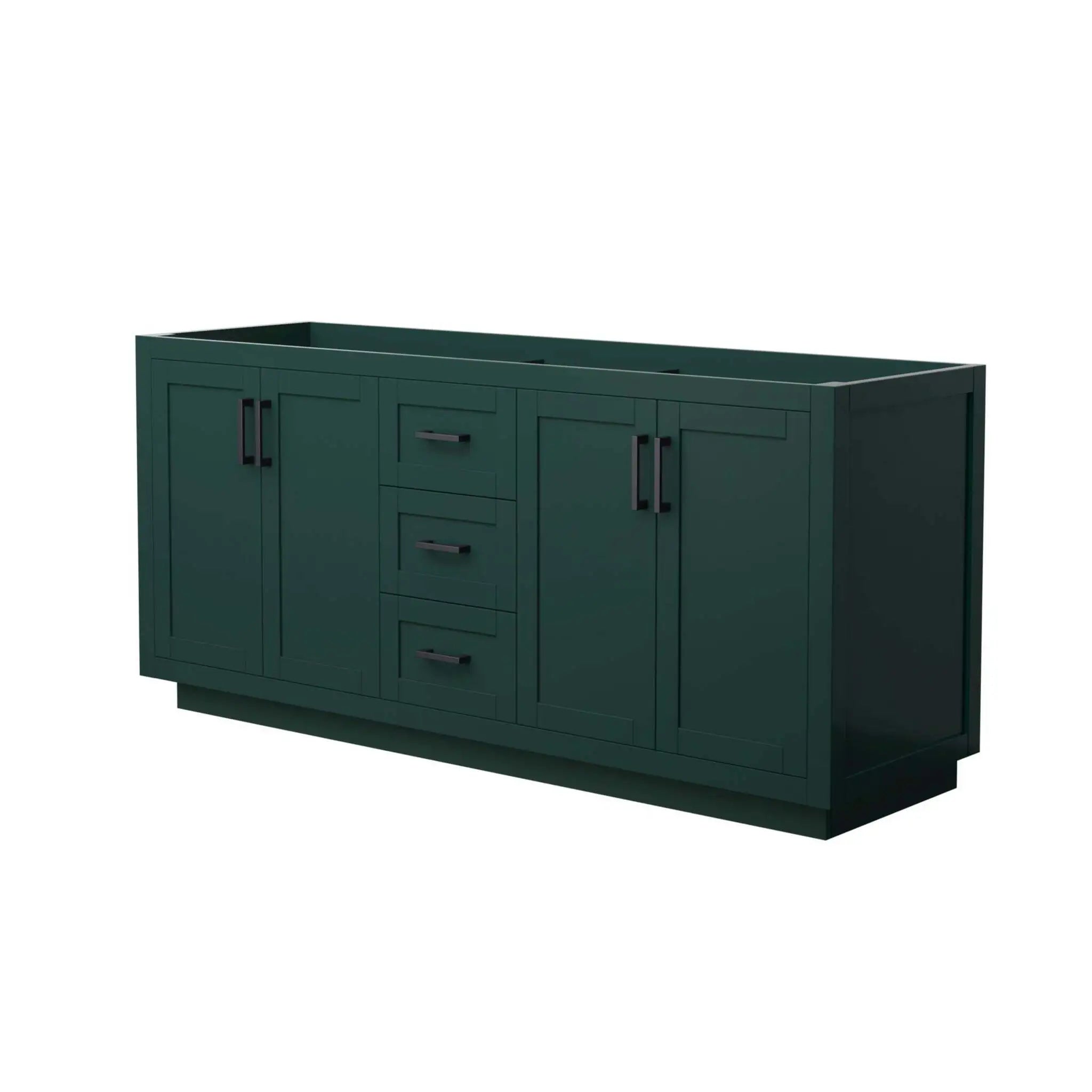 72" Miranda Double Bathroom Vanity in Green with Matte Black Trim by Wyndham