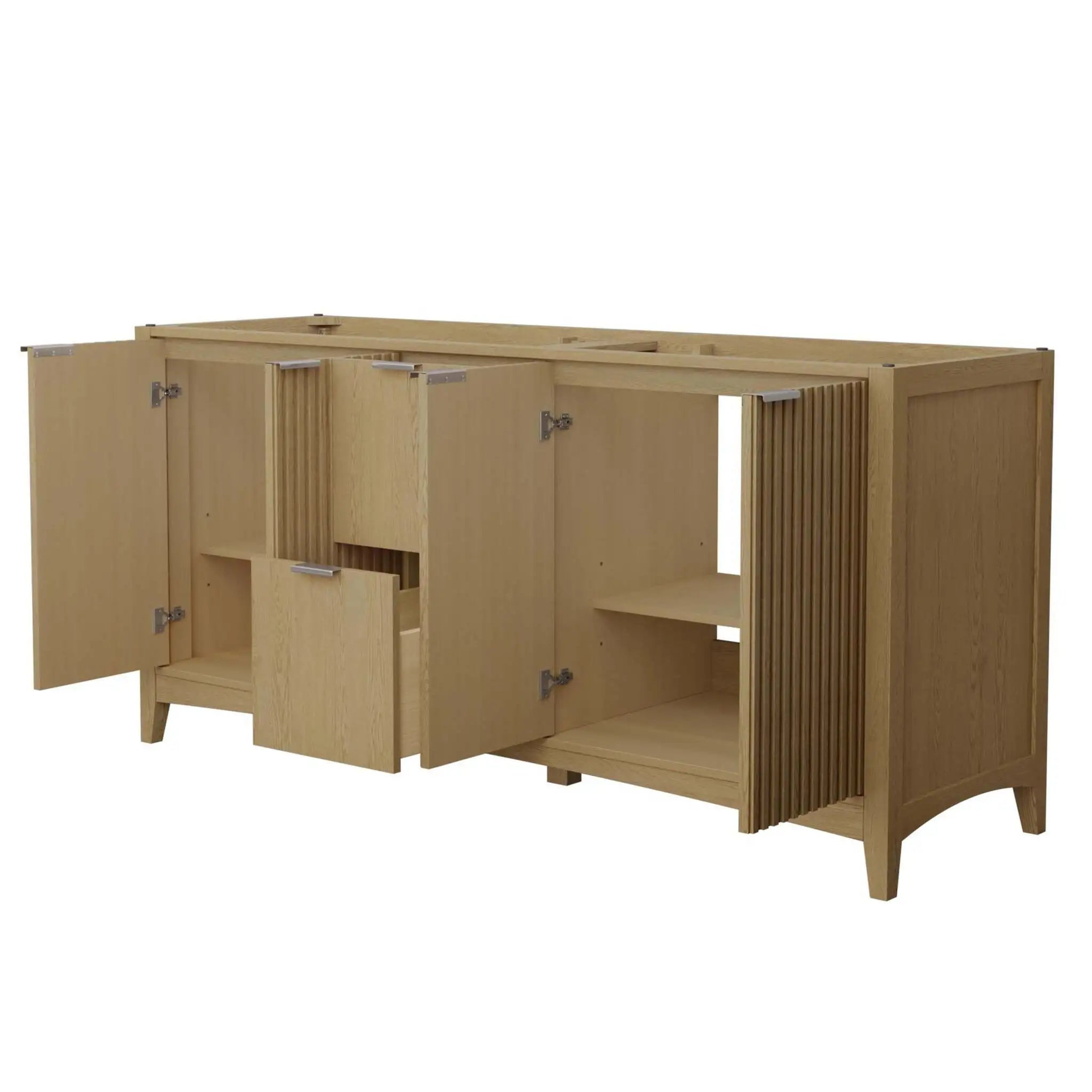 72" Palmilla Double Bathroom Vanity in Natural Oak with Brushed Nickel Trim by Wyndham