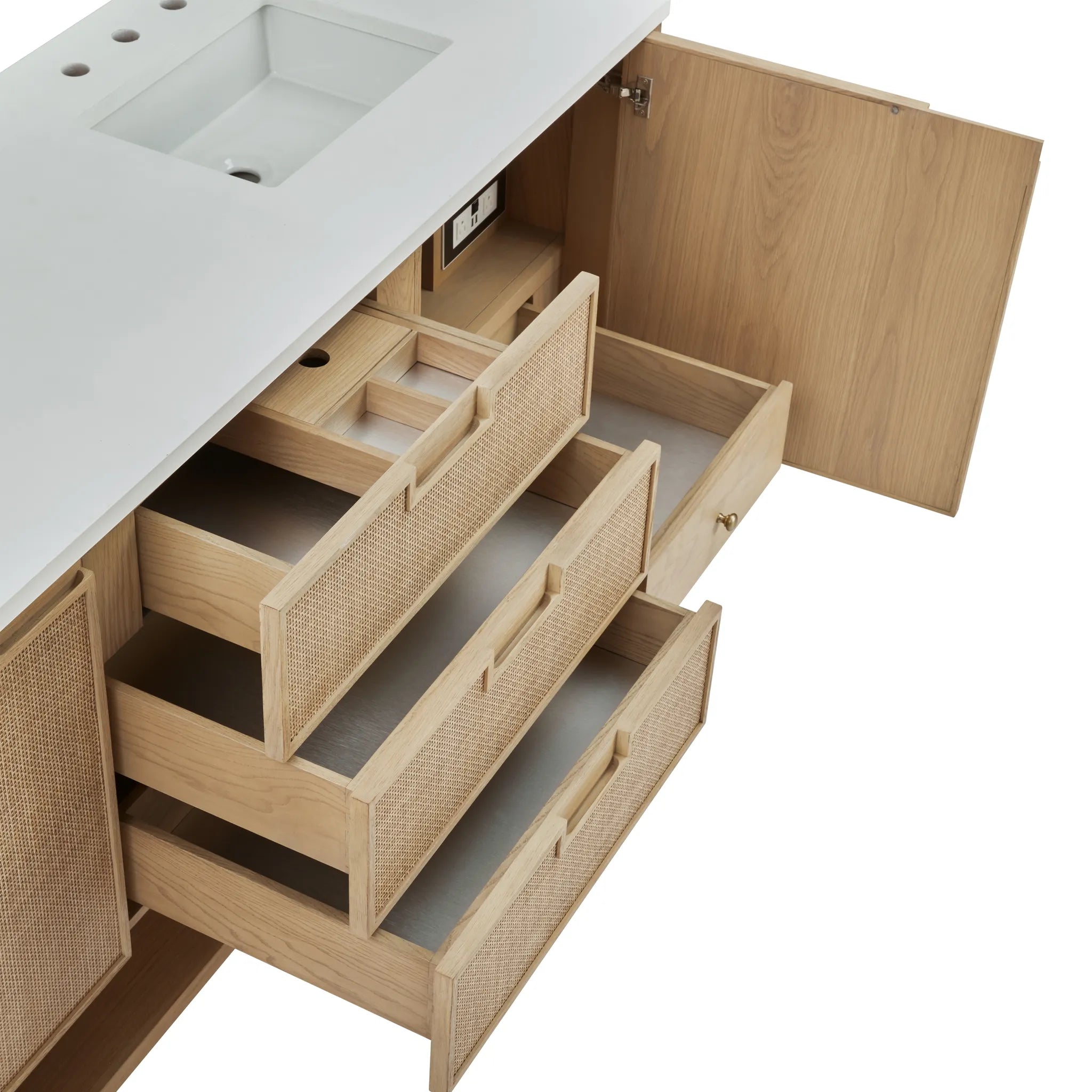 72" Solene Double Vanity in Seaside Oak-Lime Delight Silestone-8" Widespread image 15