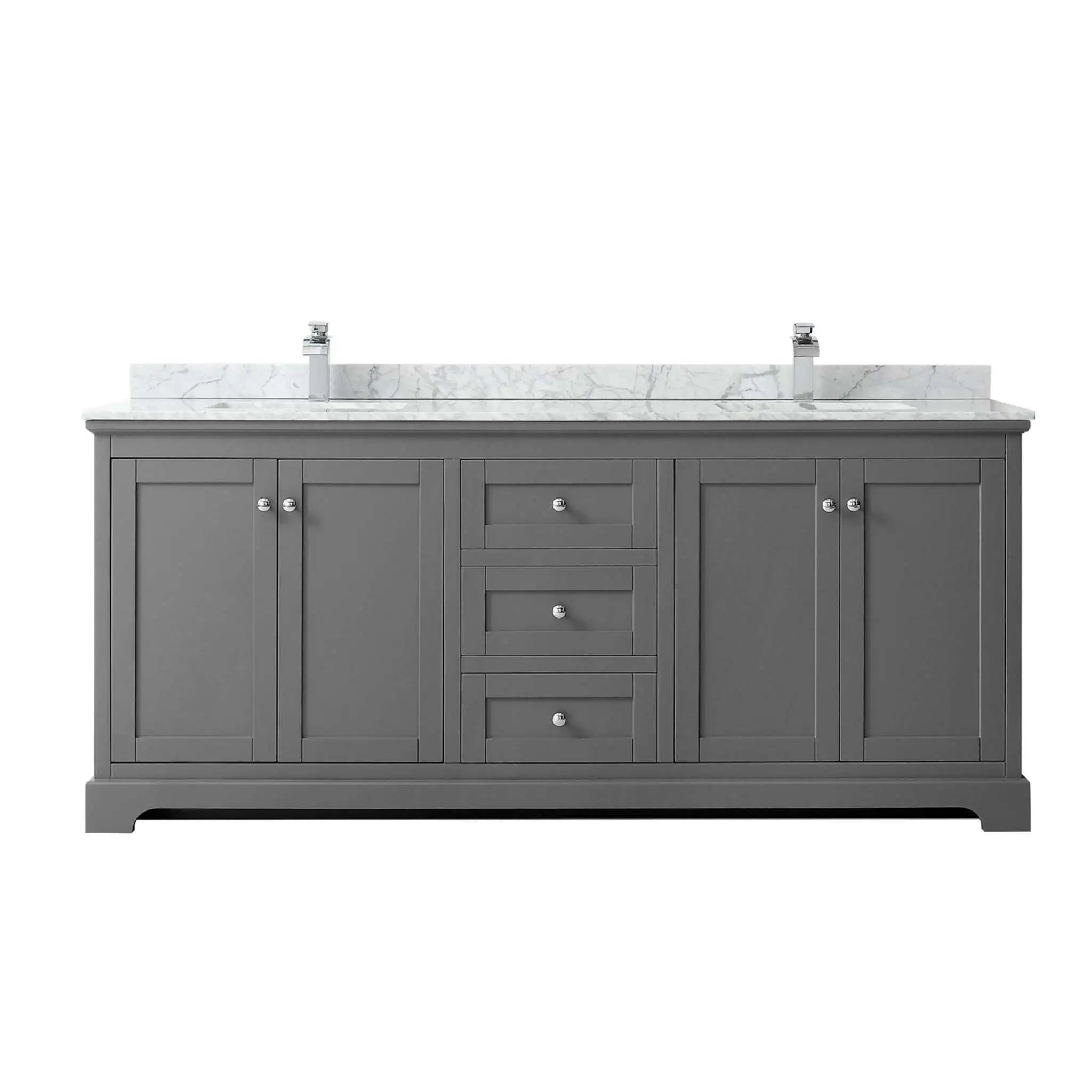 80" Avery Double Bathroom Vanity in Dark Gray with Polished Chrome Trim by Wyndham