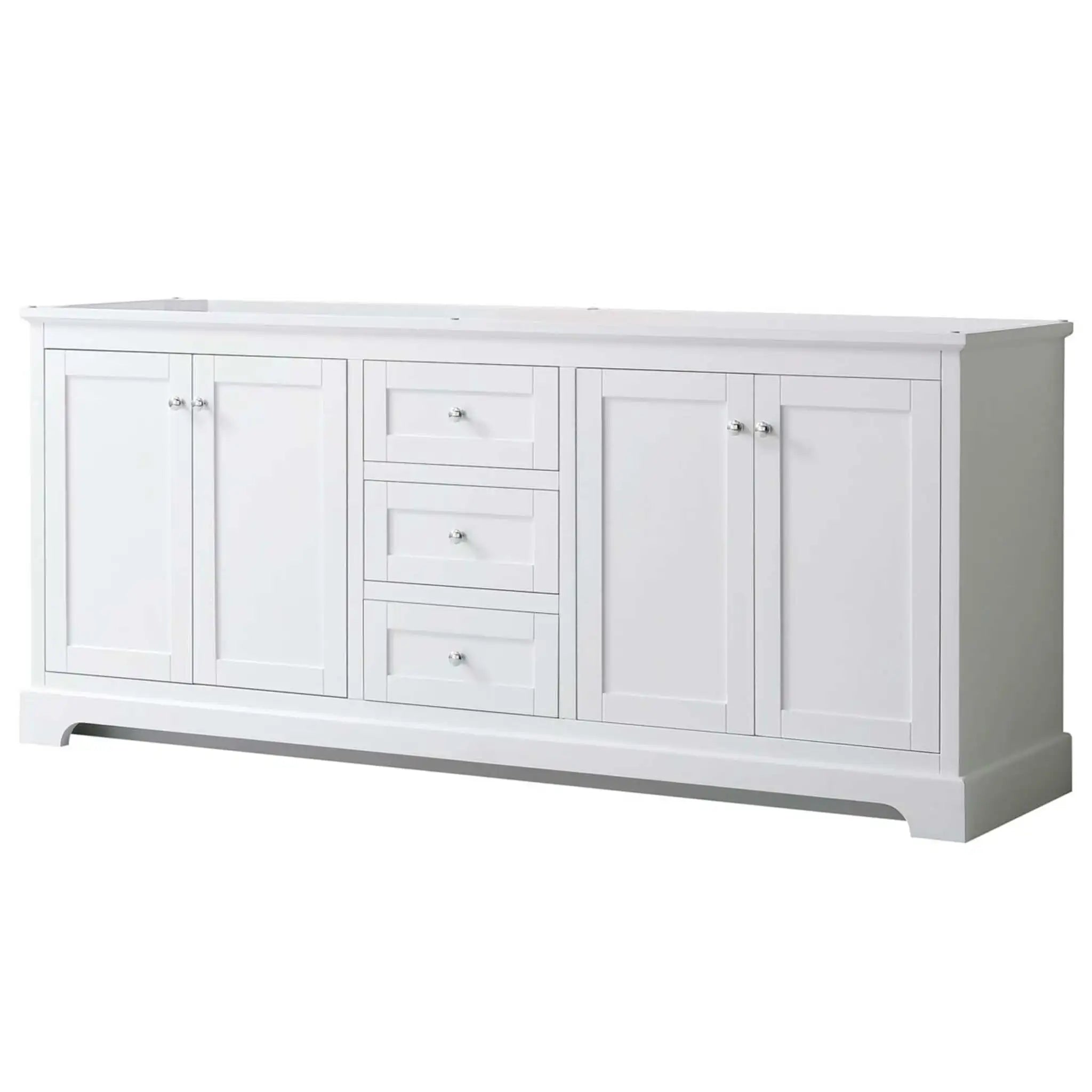 80" Avery Double Bathroom Vanity in White with Polished Chrome Trim by Wyndham