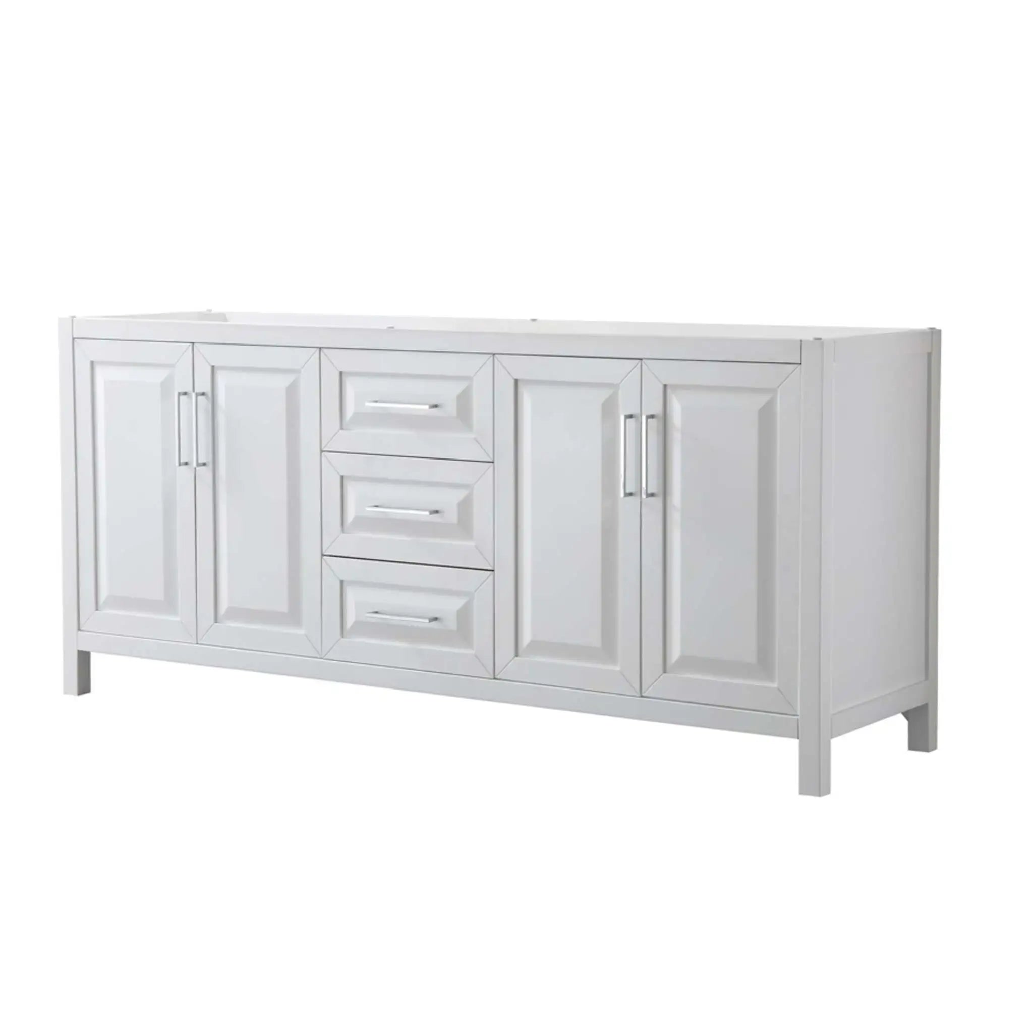 80" Daria Double Bathroom Vanity in White with Polished Chrome Trim by Wyndham