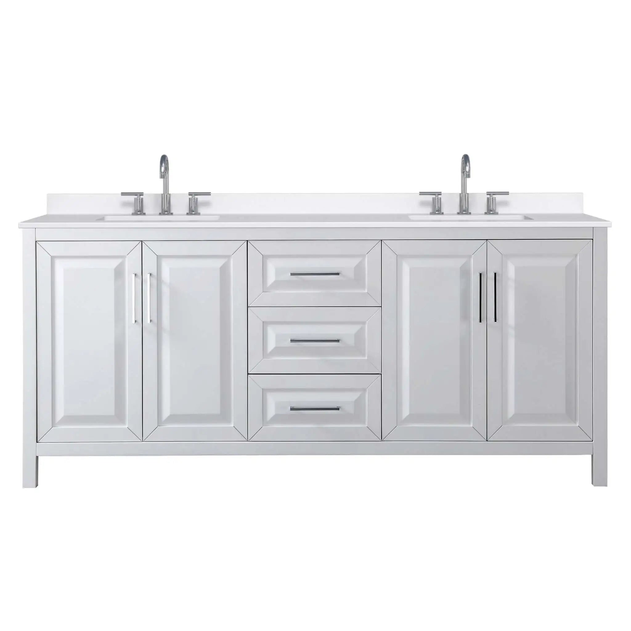 80" Daria Double Bathroom Vanity in White with Polished Chrome Trim by Wyndham