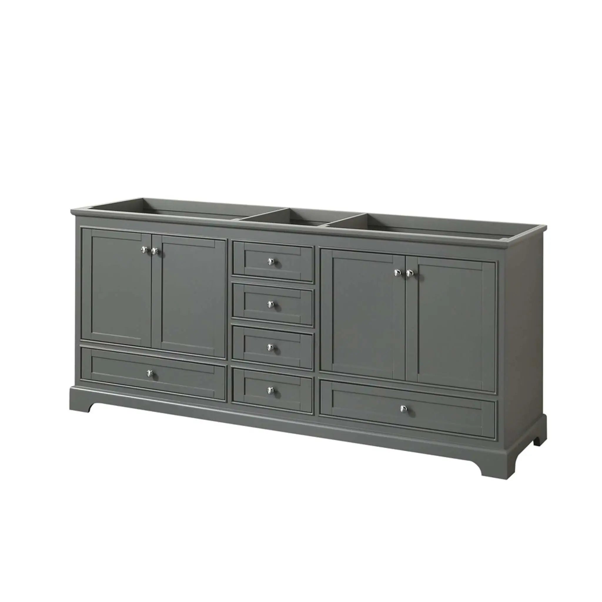 80" Deborah Double Bathroom Vanity in Dark Gray with Polished Chrome Trim by Wyndham