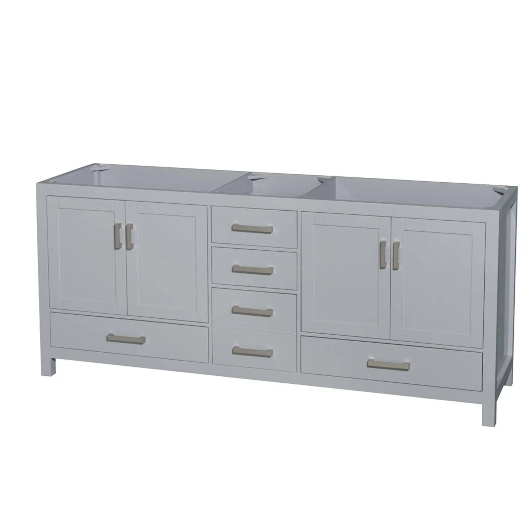 80" Sheffield Double Bathroom Vanity in Gray with Brushed Chrome Trim by Wyndham