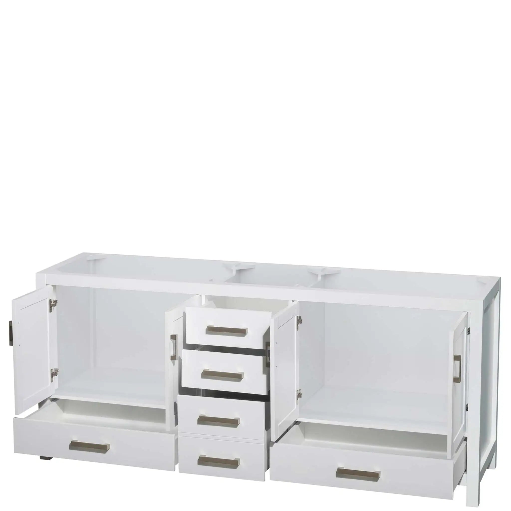 80" Sheffield Double Bathroom Vanity in White with Brushed Chrome Trim by Wyndham