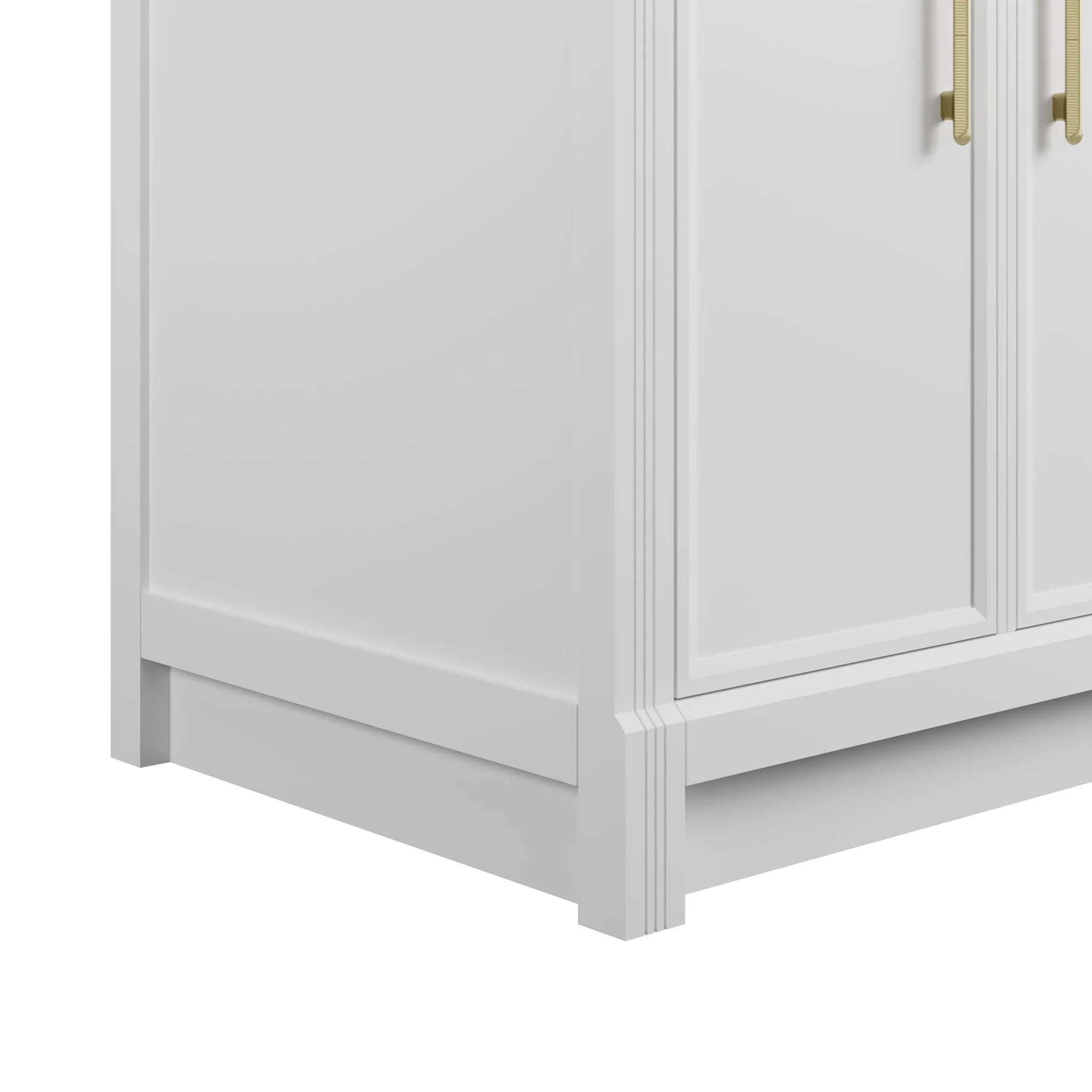 84" Bellshire Dual Vanity in Bright White with 24" Make-Up Counter by James Martin Vanities-Phantome Eclos 6