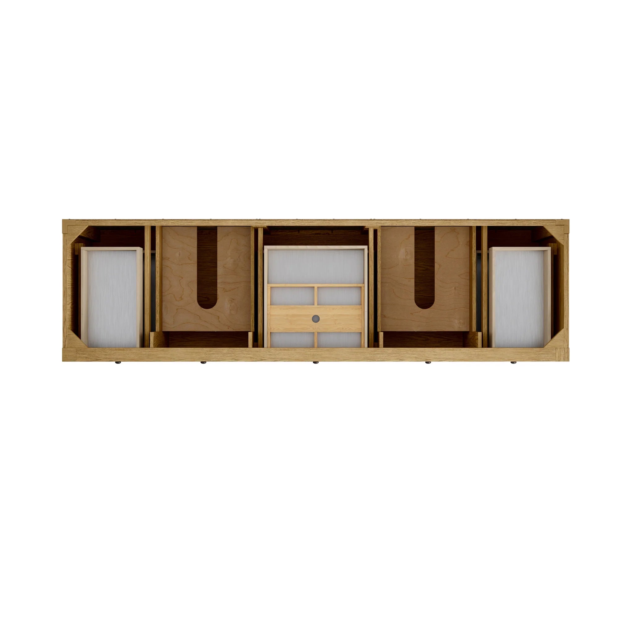 84" Breckenridge Double Vanity in Light Natural Oak by James Martin Vanities-Cabinet Only 1