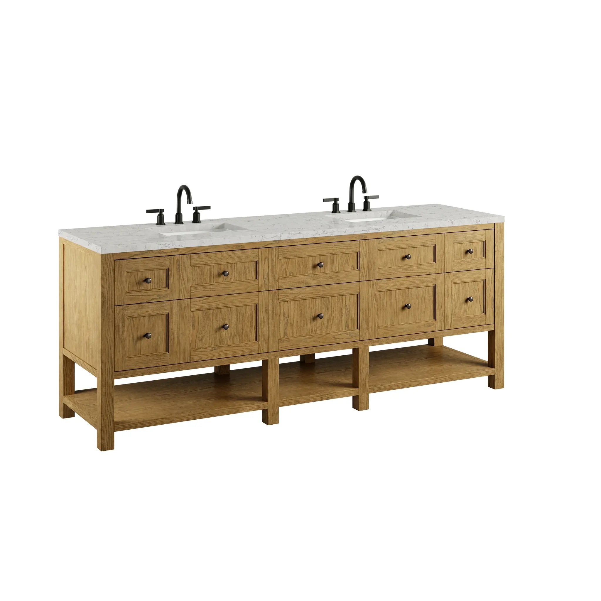 84 Breckenridge Double Vanity In Light Natural Oak Standard Eternal Jasmine Pearl Silestone 8 Widespread 9