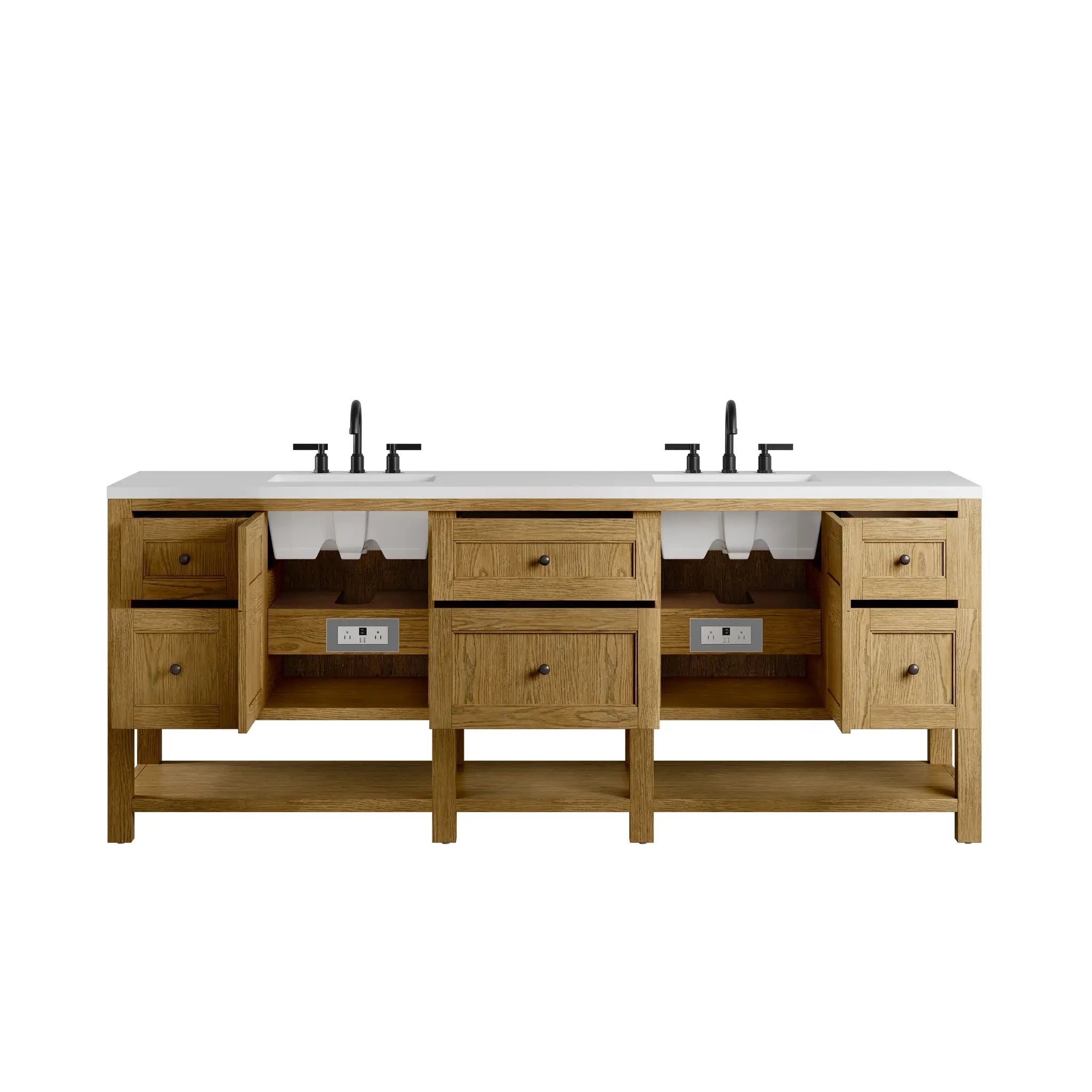 84 Breckenridge Double Vanity In Light Natural Oak Standard White Zeus Silestone 8 Widespread 11