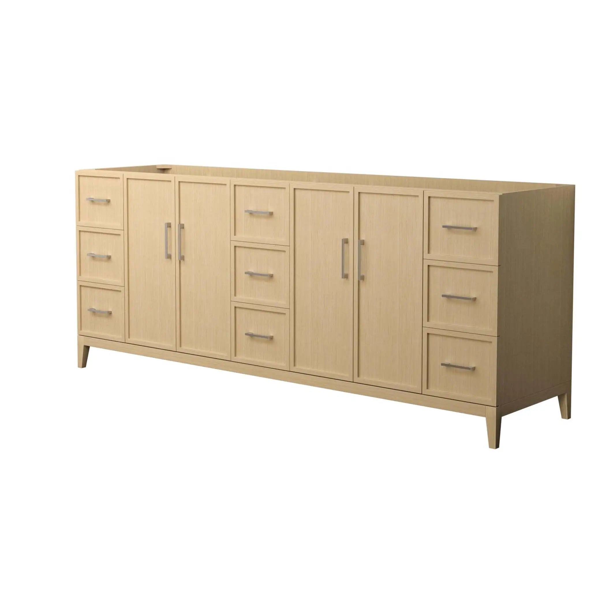 84" Elan Double Bathroom Vanity in White Oak with Brushed Nickel Trim by Wyndham