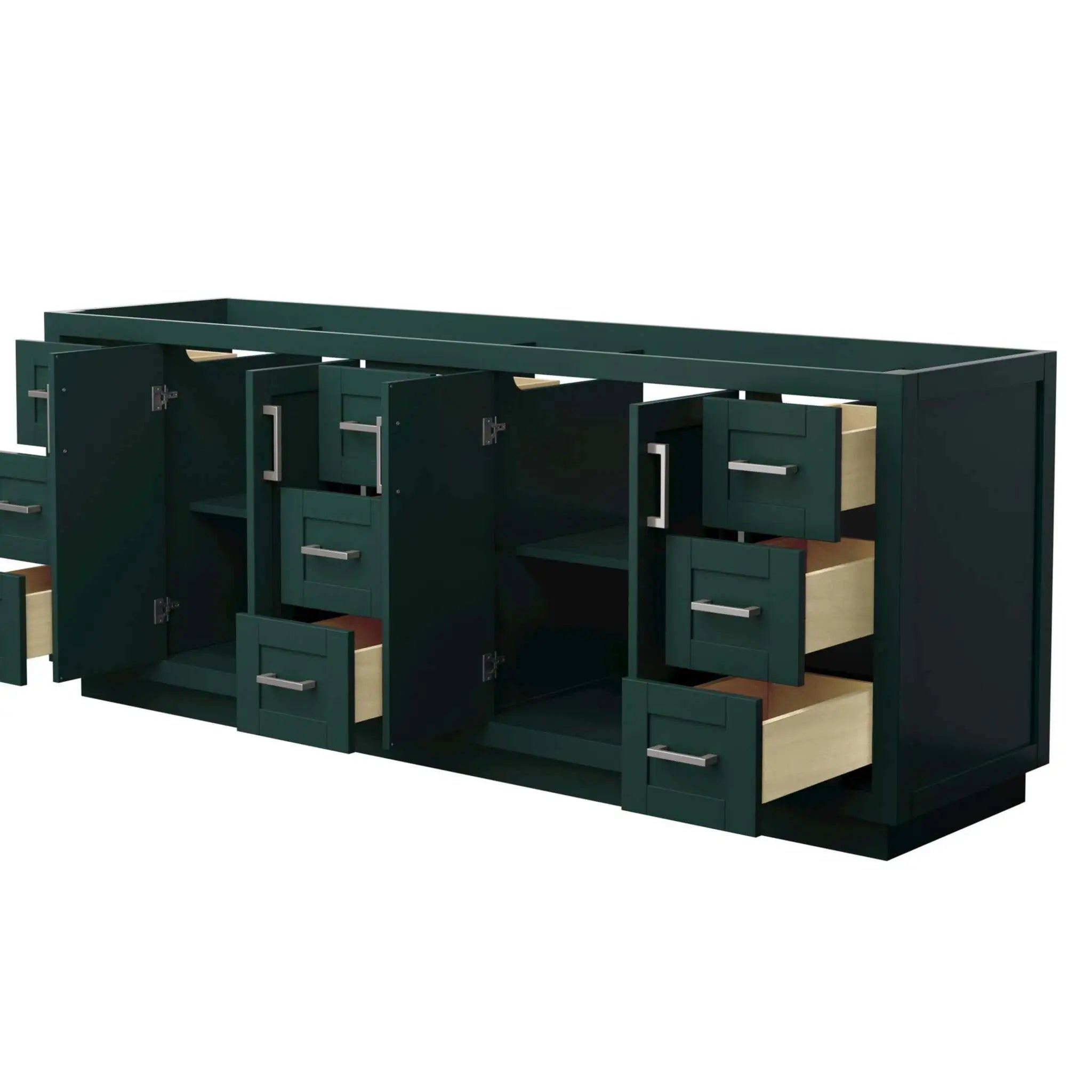 84" Miranda Double Bathroom Vanity in Green with Brushed Nickel Trim by Wyndham