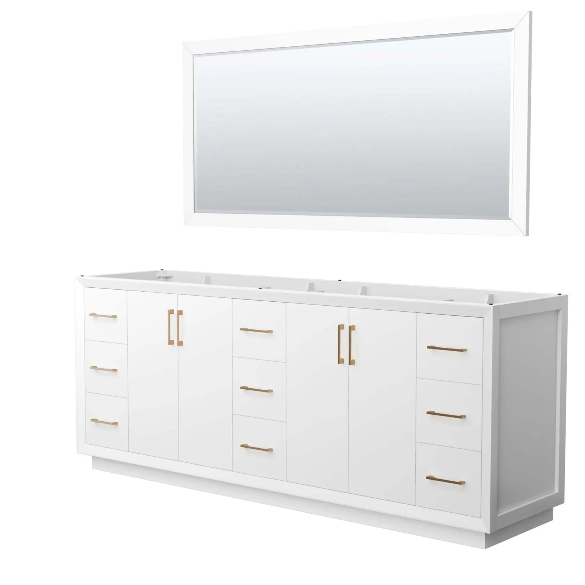84-strada-double-bathroom-vanity-in-white-with-satin-bronze-trim-70-mirror-cabinet-only-no-sink image 54