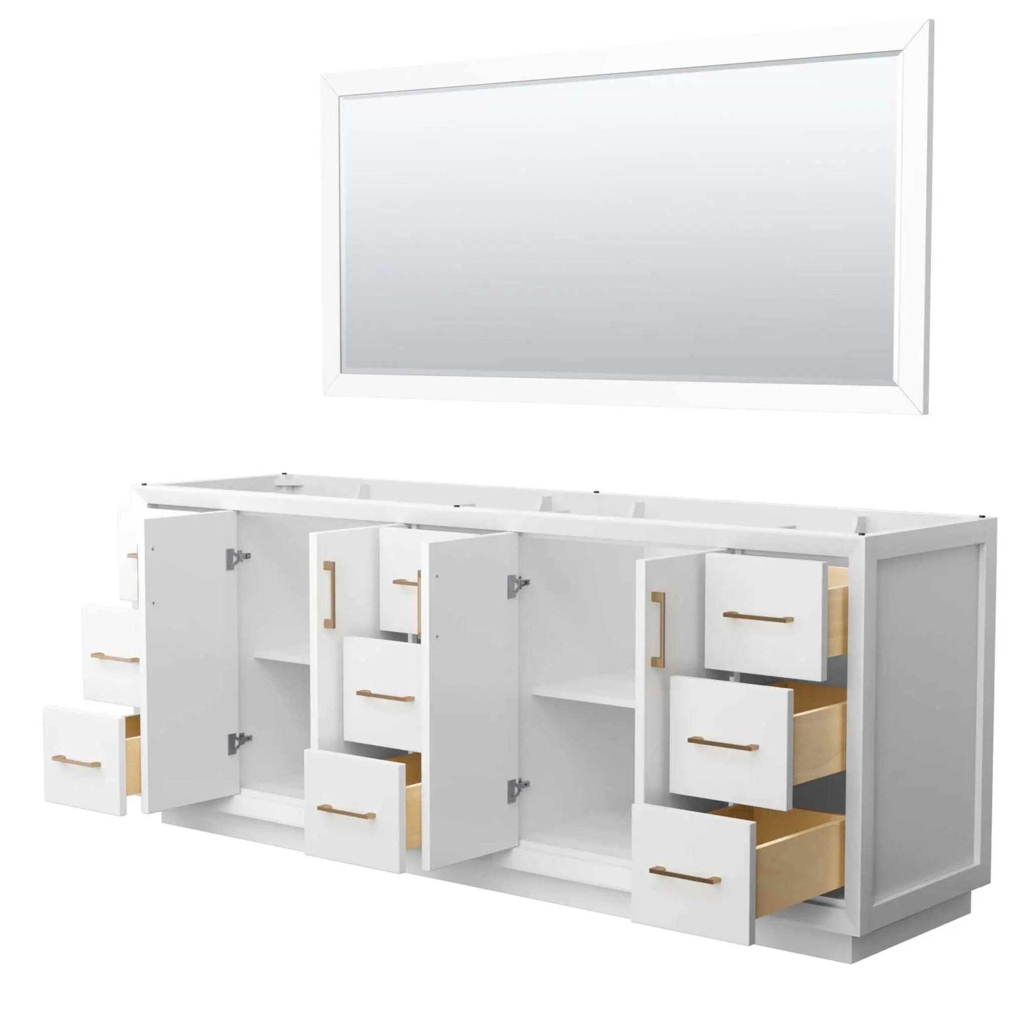 84-strada-double-bathroom-vanity-in-white-with-satin-bronze-trim-70-mirror-cabinet-only-no-sink image 55
