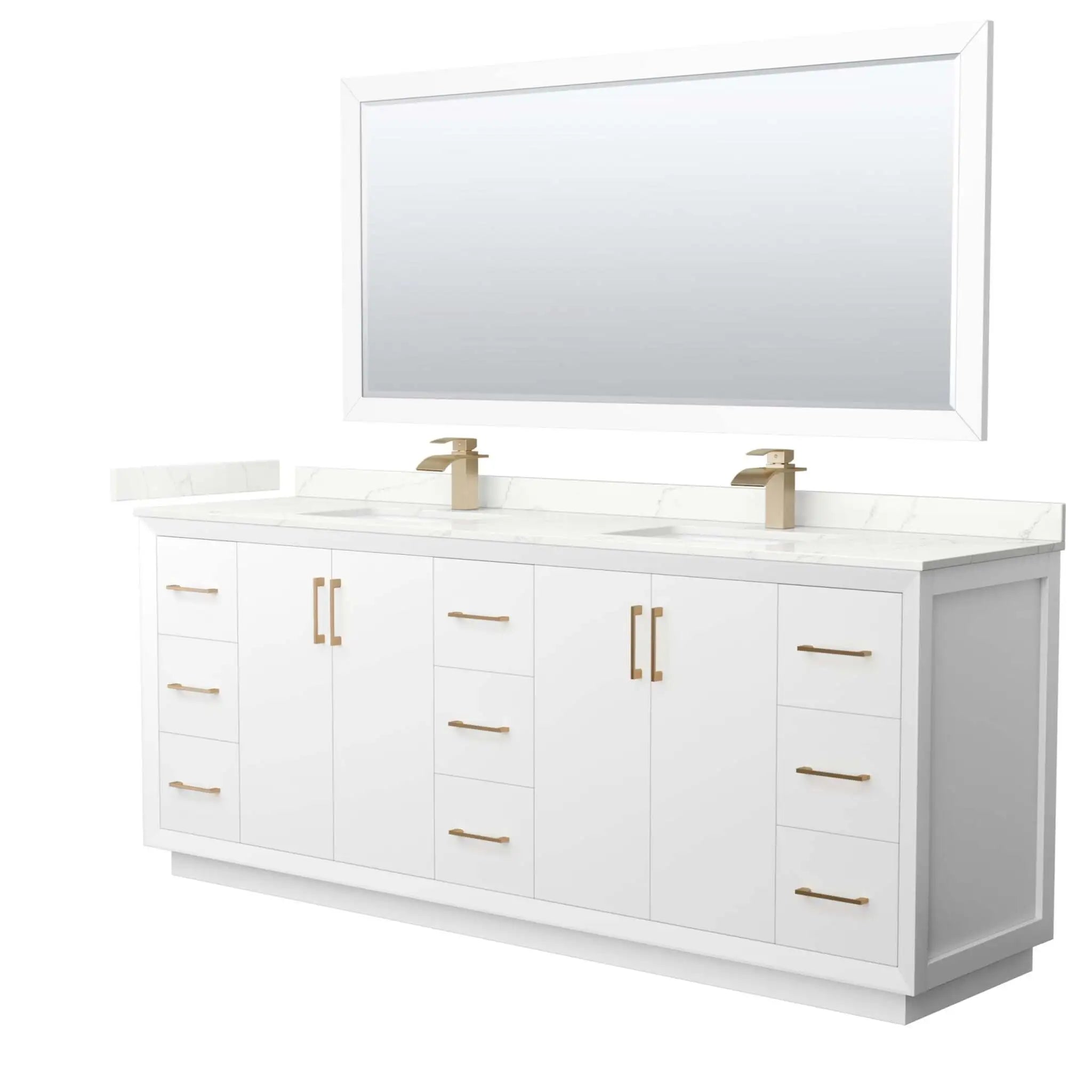 84-strada-double-bathroom-vanity-in-white-with-satin-bronze-trim-70-mirror-giotto-quartz-1-hole image 18