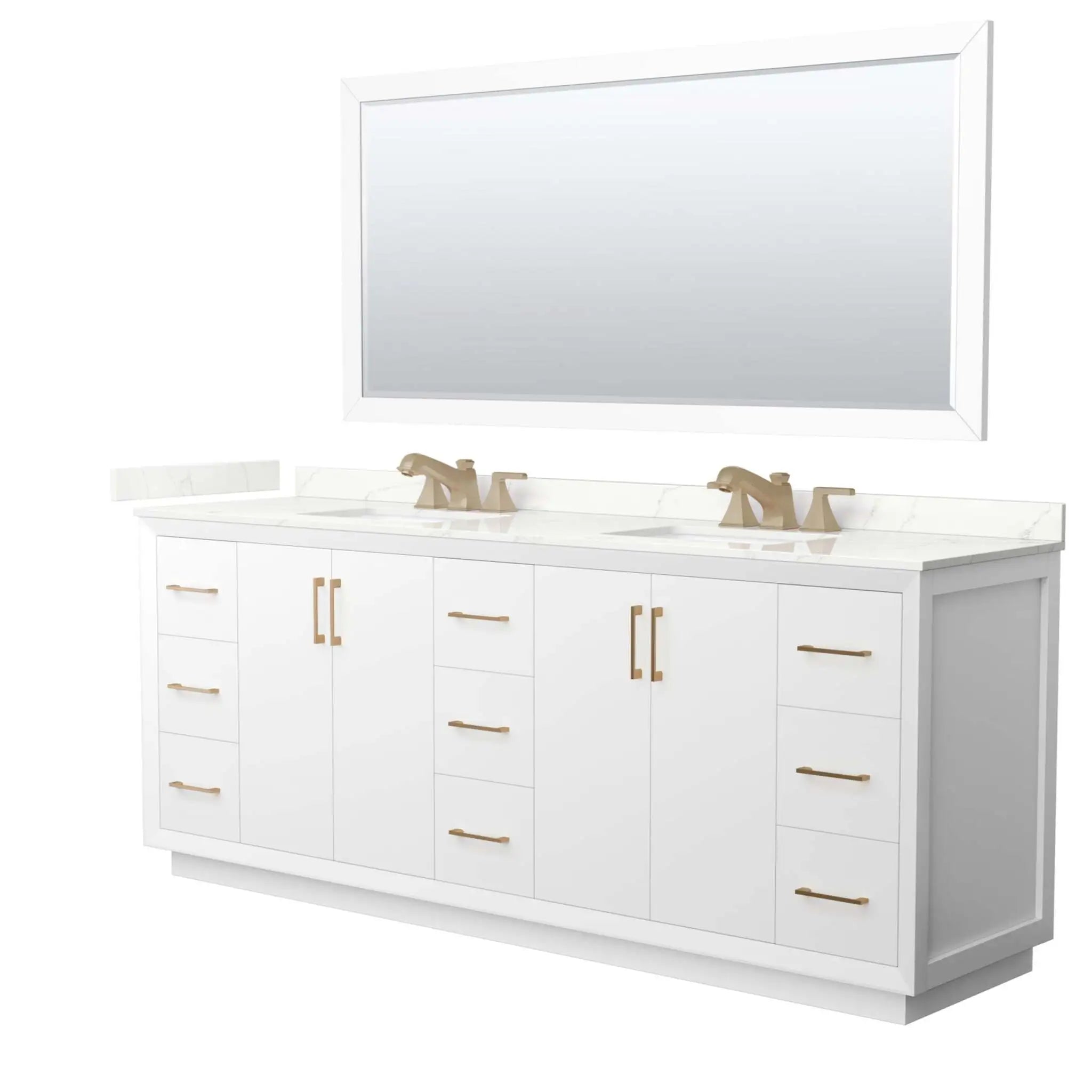 84-strada-double-bathroom-vanity-in-white-with-satin-bronze-trim-70-mirror-giotto-quartz-3-hole image 30