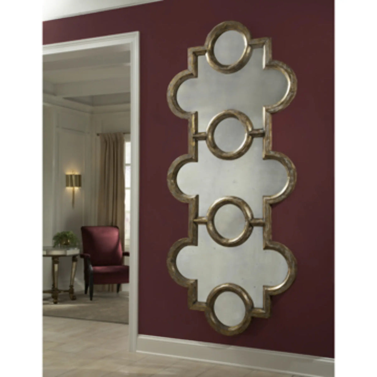 99" Voranado Mirror - Burnished Gold Leaf by Ambella Home image 1