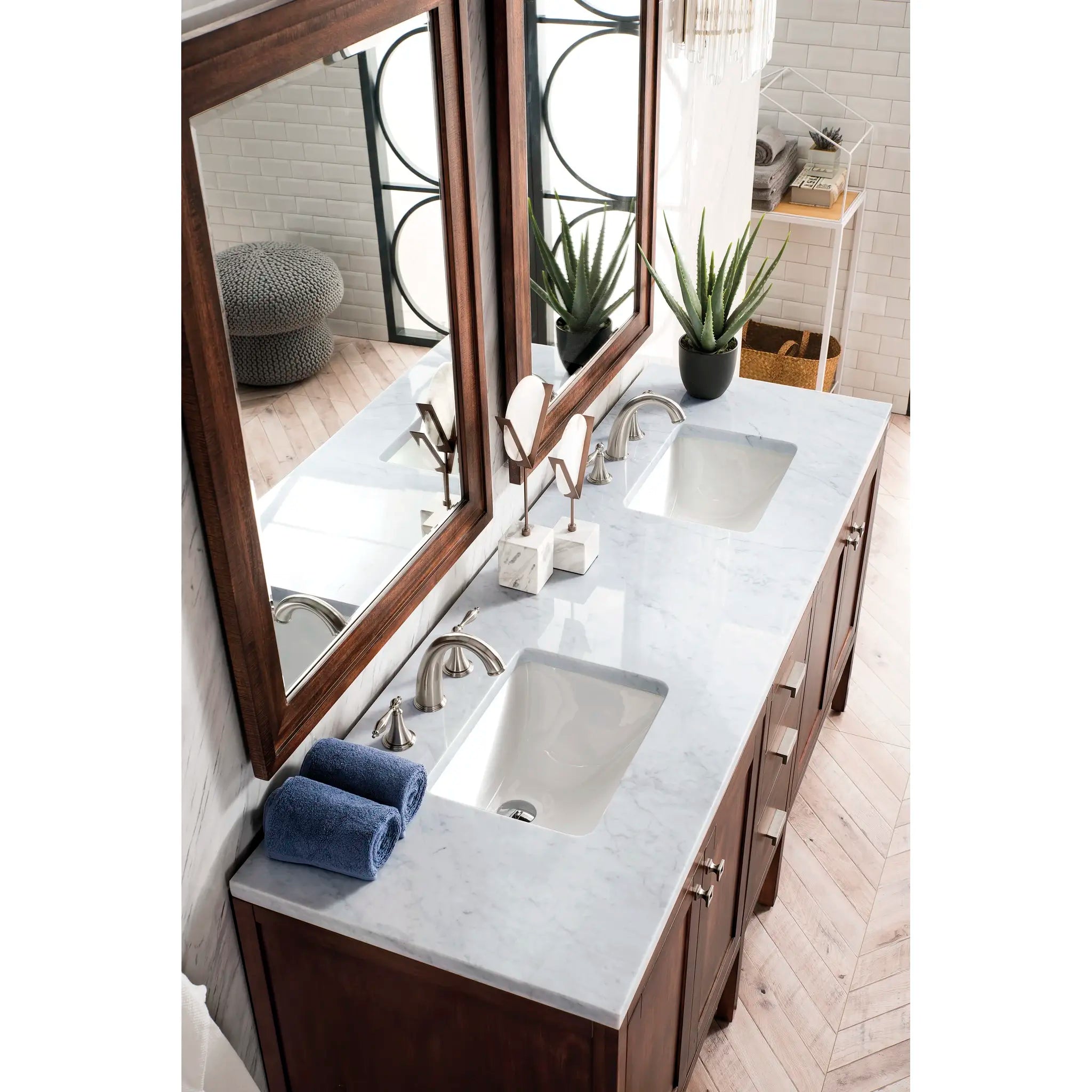 72" Addison Double Sink Vanity in Mid - Century Acacia by James Martin Vanities (E444 - V72 - MCA) - AURA Modern Home